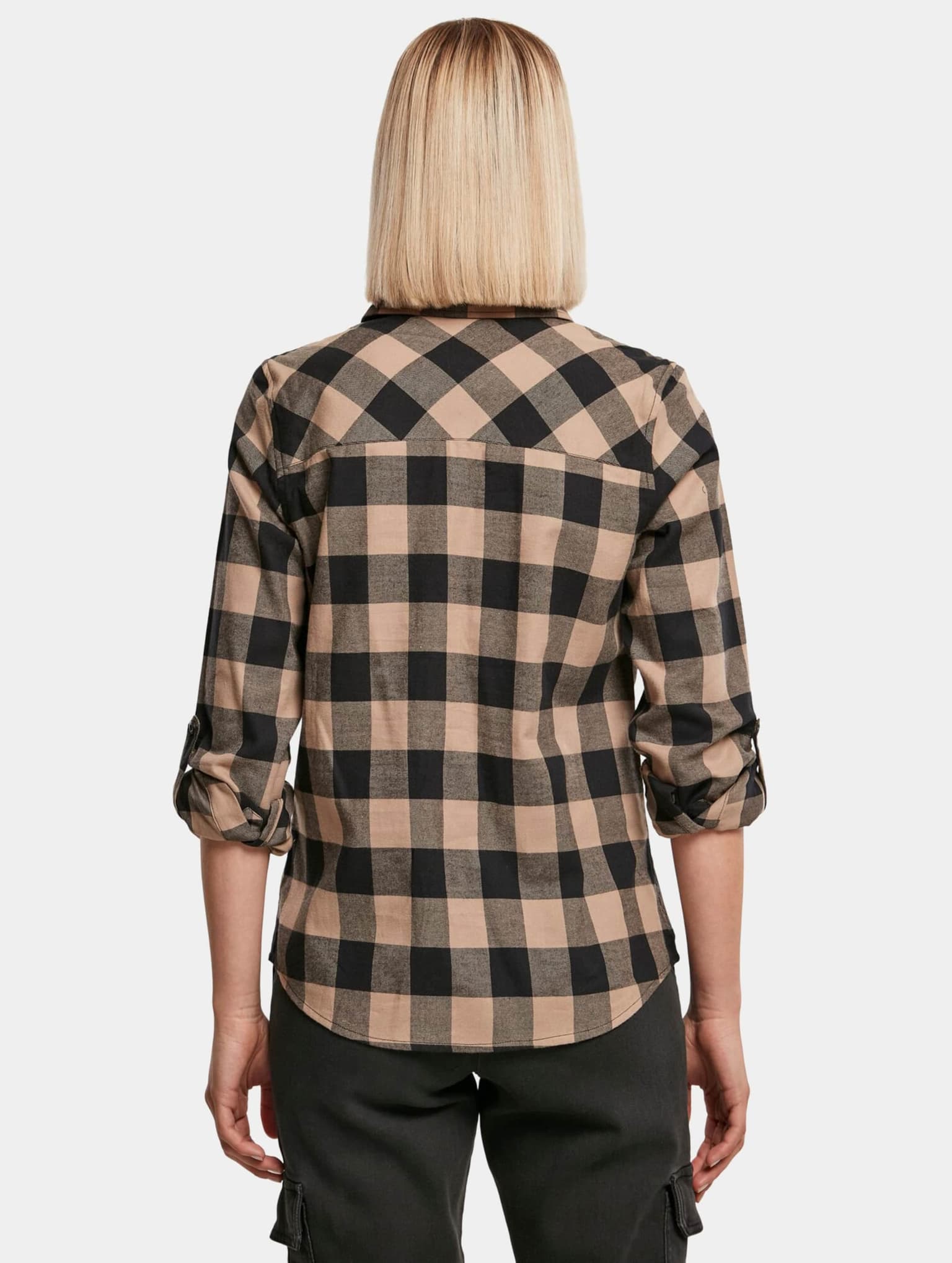 Urban Classics Ladies Turnup Checked Flanell Shirt – Bild 2