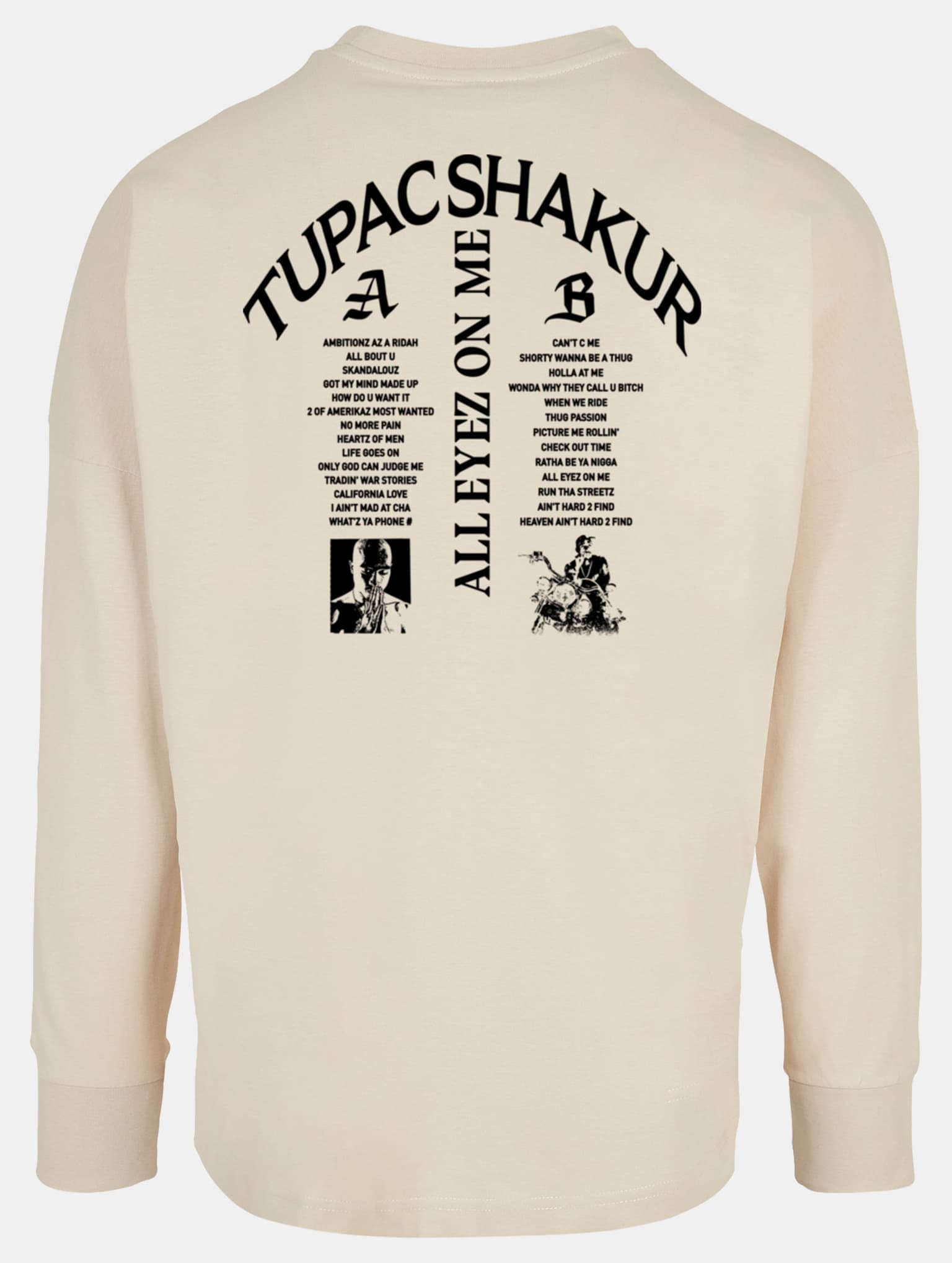 Merchcode Mister Tee 2Pac All Eyez on me Tracklist Cut On Longsleeve – Bild 4