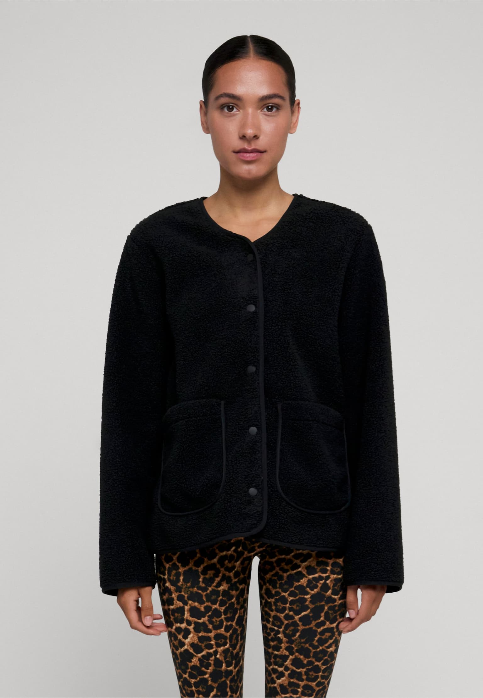 Urban Classics Ladies Buttoned Teddy Jacket