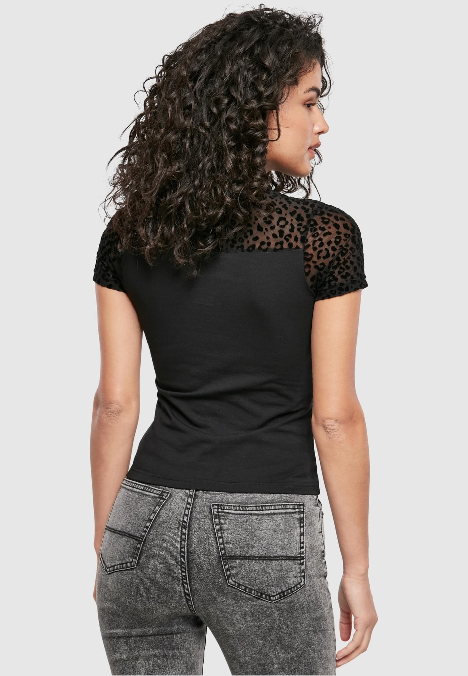 Urban Classics Ladies Flock Lace Turtleneck Tee – Bild 2