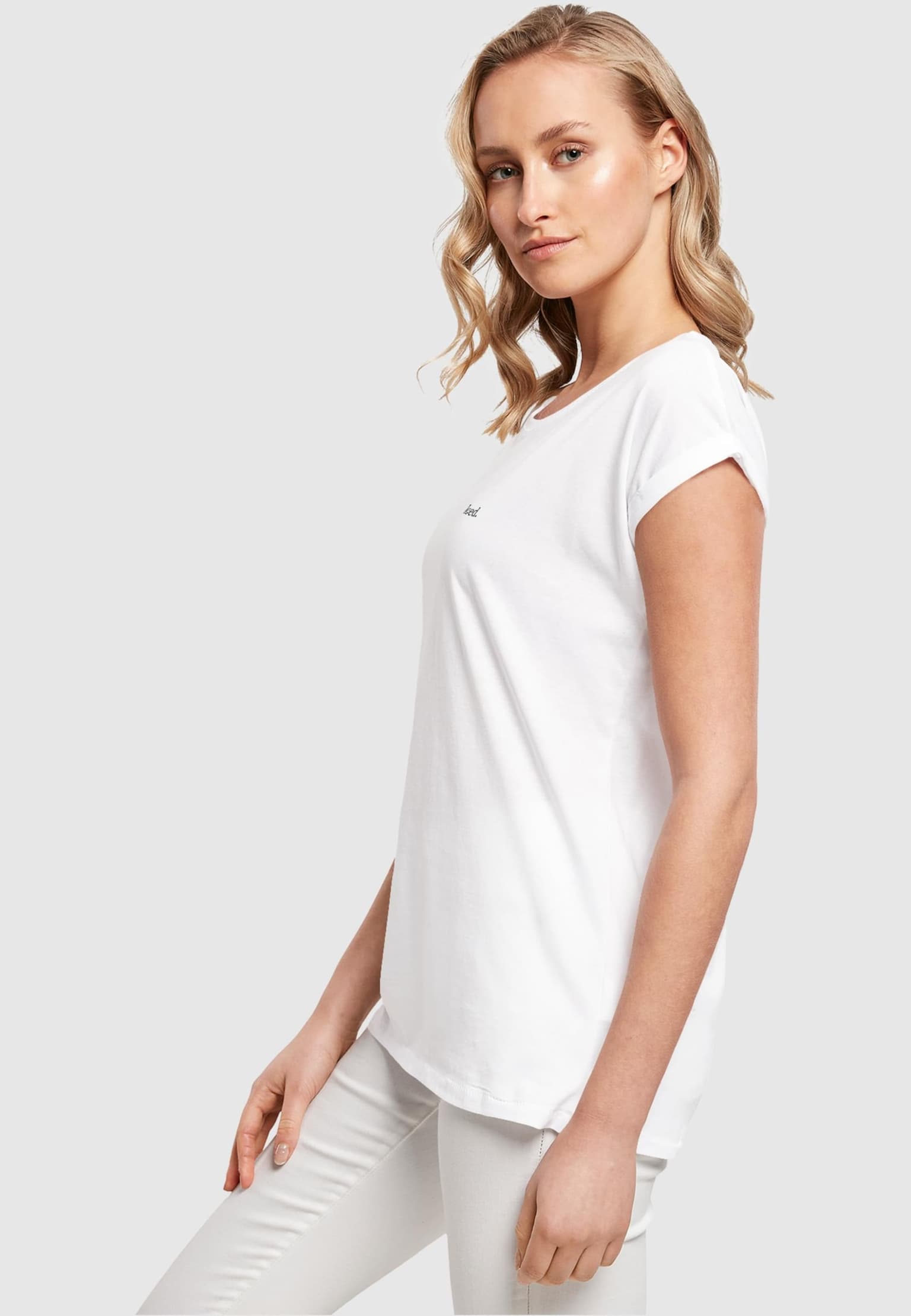 Merchcode POD Ladies Love Extended Shoulder Tee – Bild 4