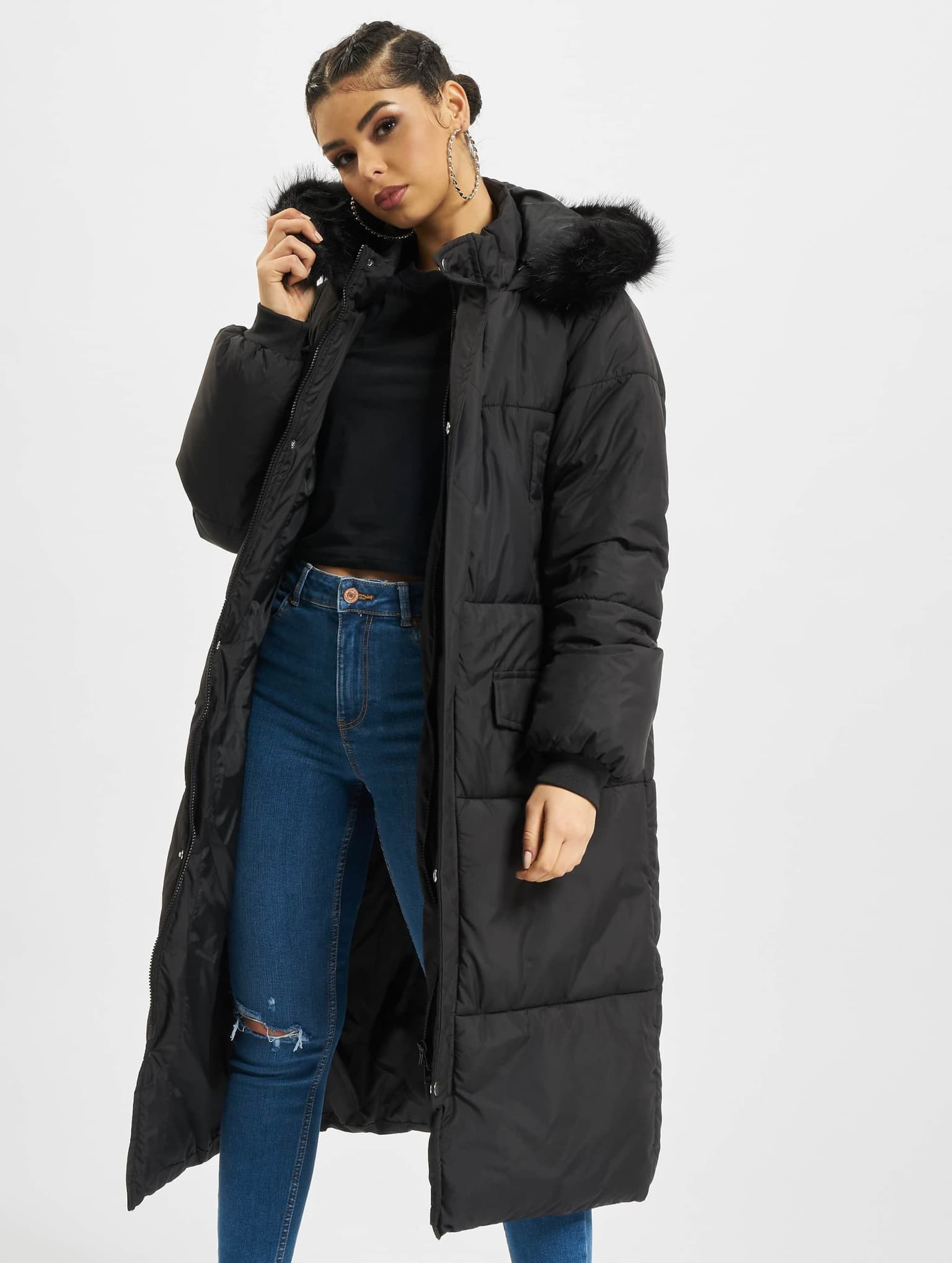 Urban Classics Ladies Oversize Faux Fur Puffer Coat