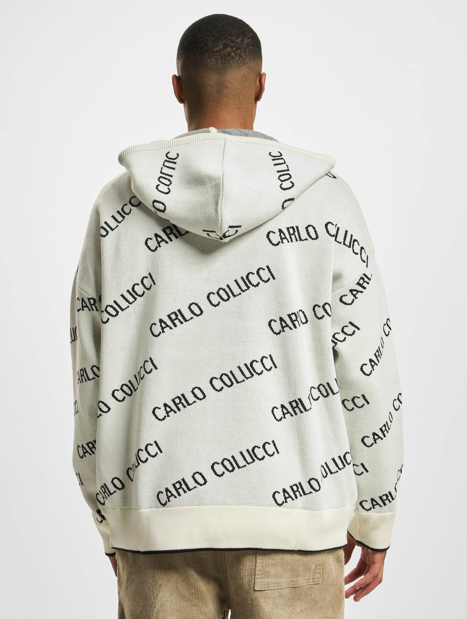 Carlo Colucci Allover Logo Hoody Troyer – Bild 2