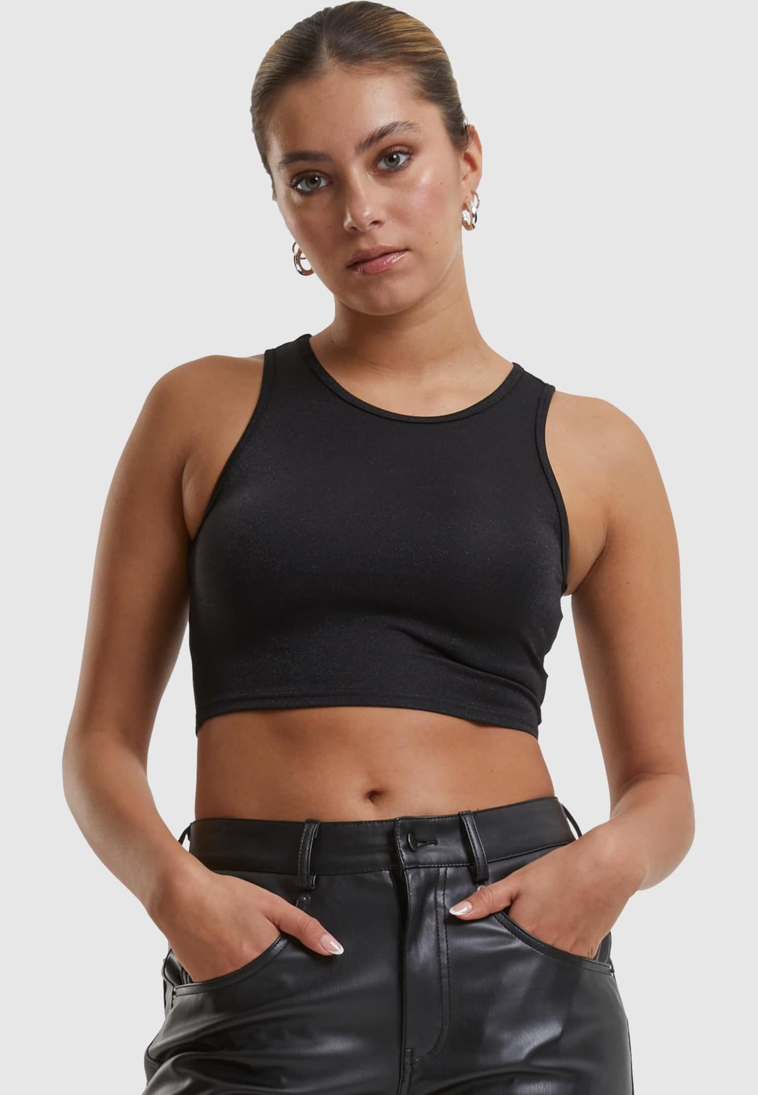 Urban Classics Ladies Glitter Cropped Top