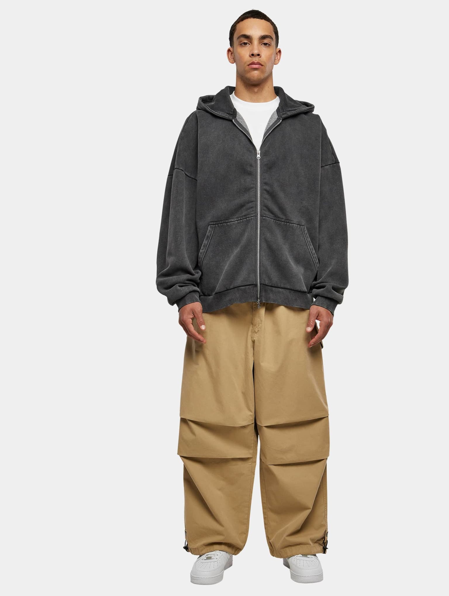 Urban Classics Heavy Sand Washed 90's Zip Hoody – Bild 4