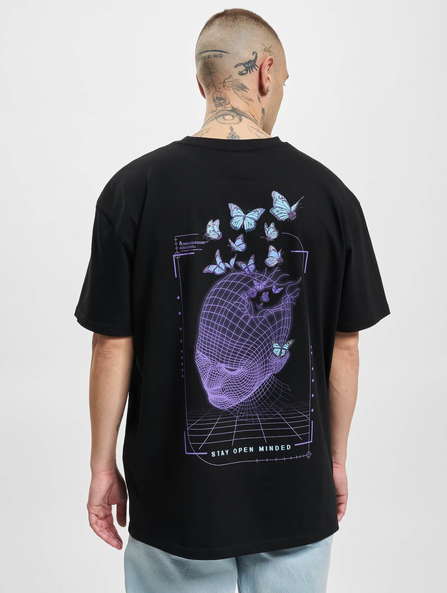 Mister Tee Upscale Grid Head Butterfly Oversize – Bild 2