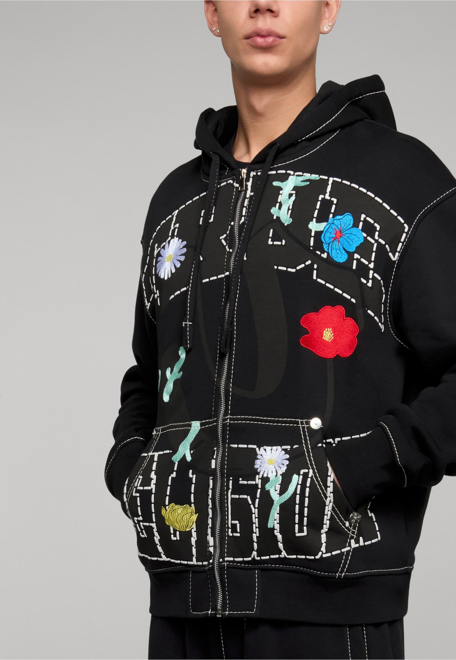 True Religion XL LOGO BIG T ZIP UP HOODIE – Bild 4