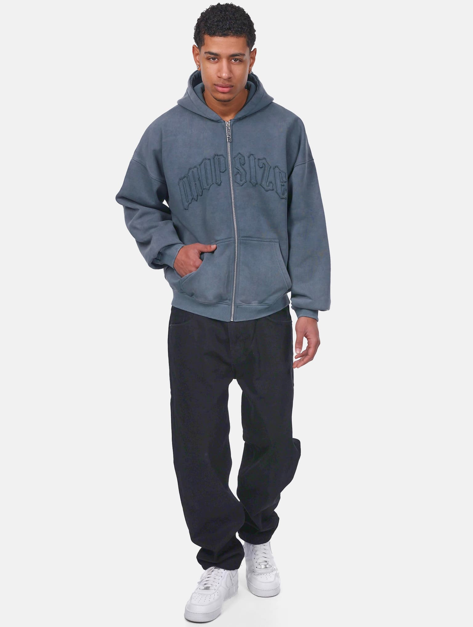 Dropsize SUPER HEAVY OVERISZE RAW EDGES ZIP HOODIE – Bild 4