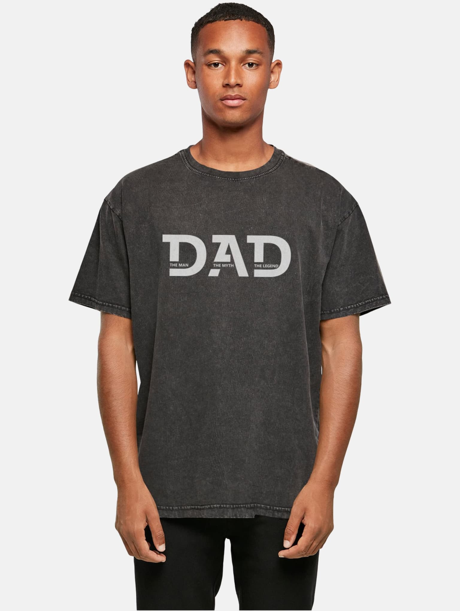 Merchcode POD Fathers Day - The Man, Myth, Legend Acid Washed Heavy Oversized Tee