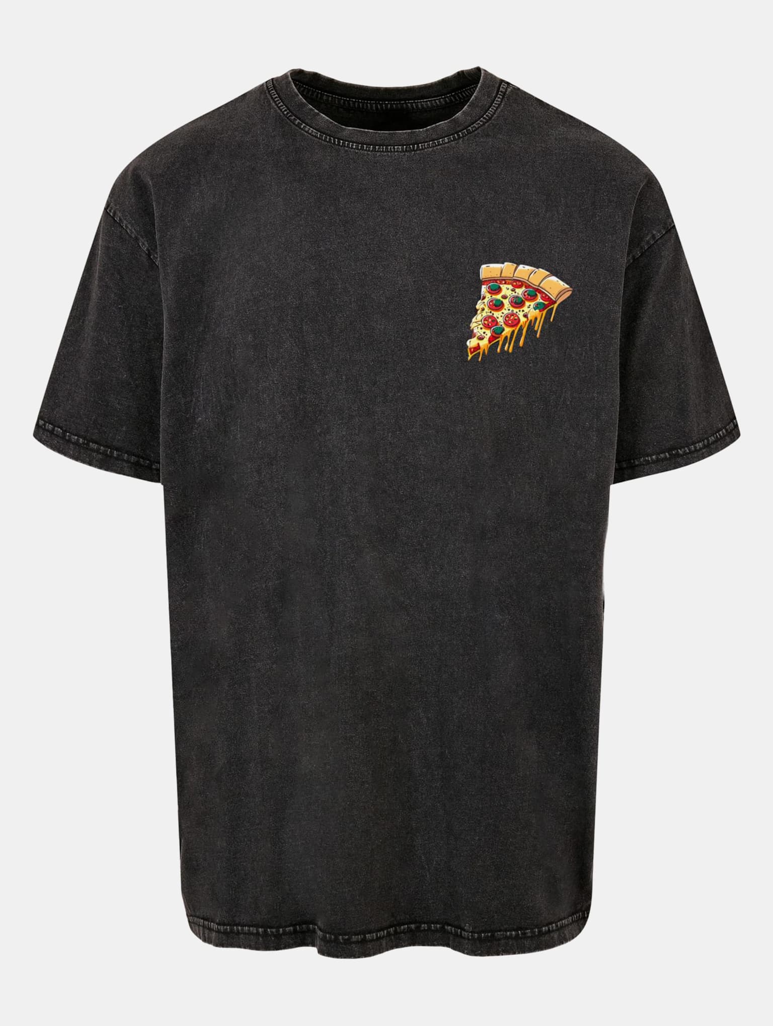 Merchcode POD Pizza Comic Acid Washed Oversized Tee – Bild 3