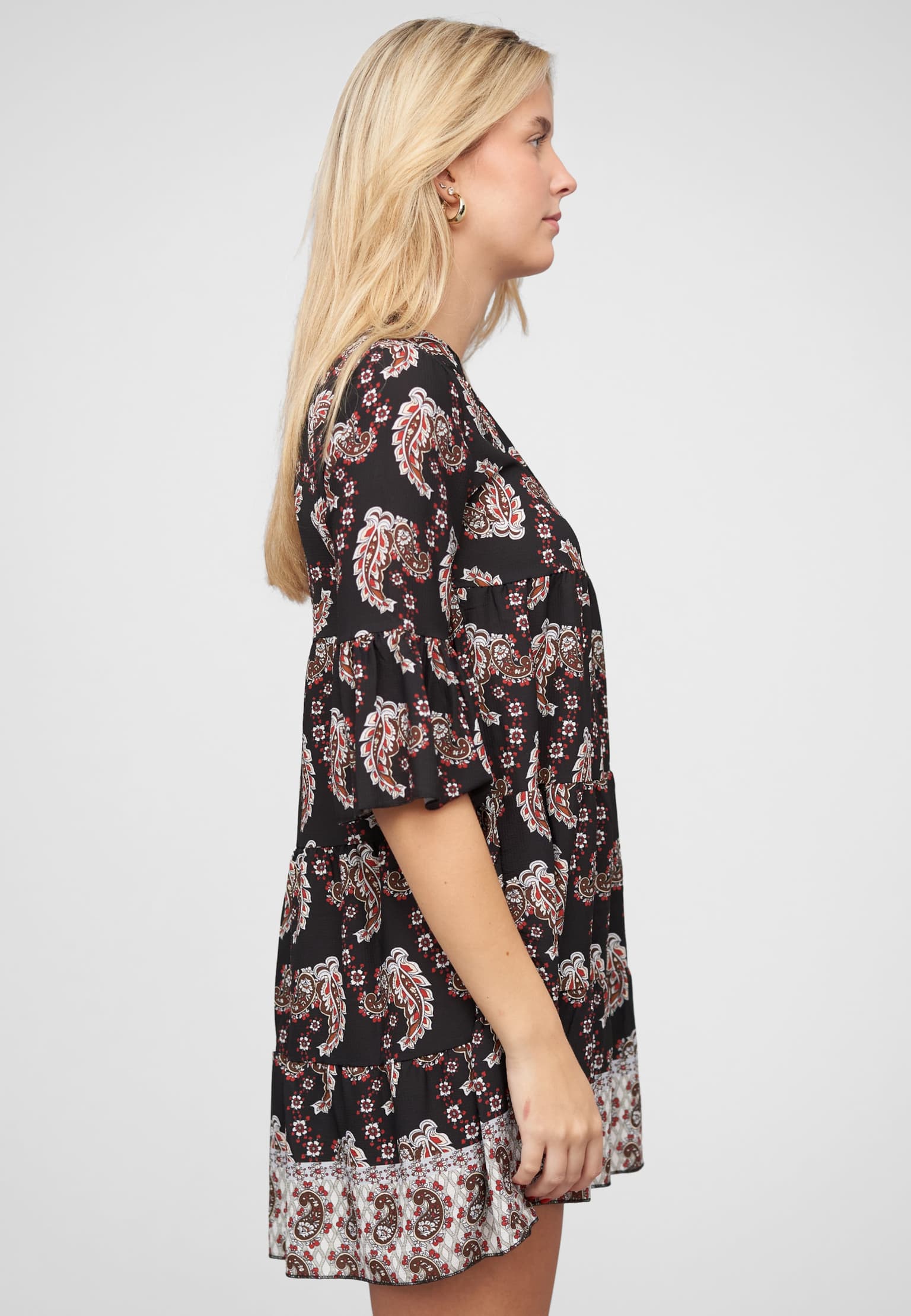 Cloud5ive Paisley Kleid mit V-Neck und All Over Print – Bild 4