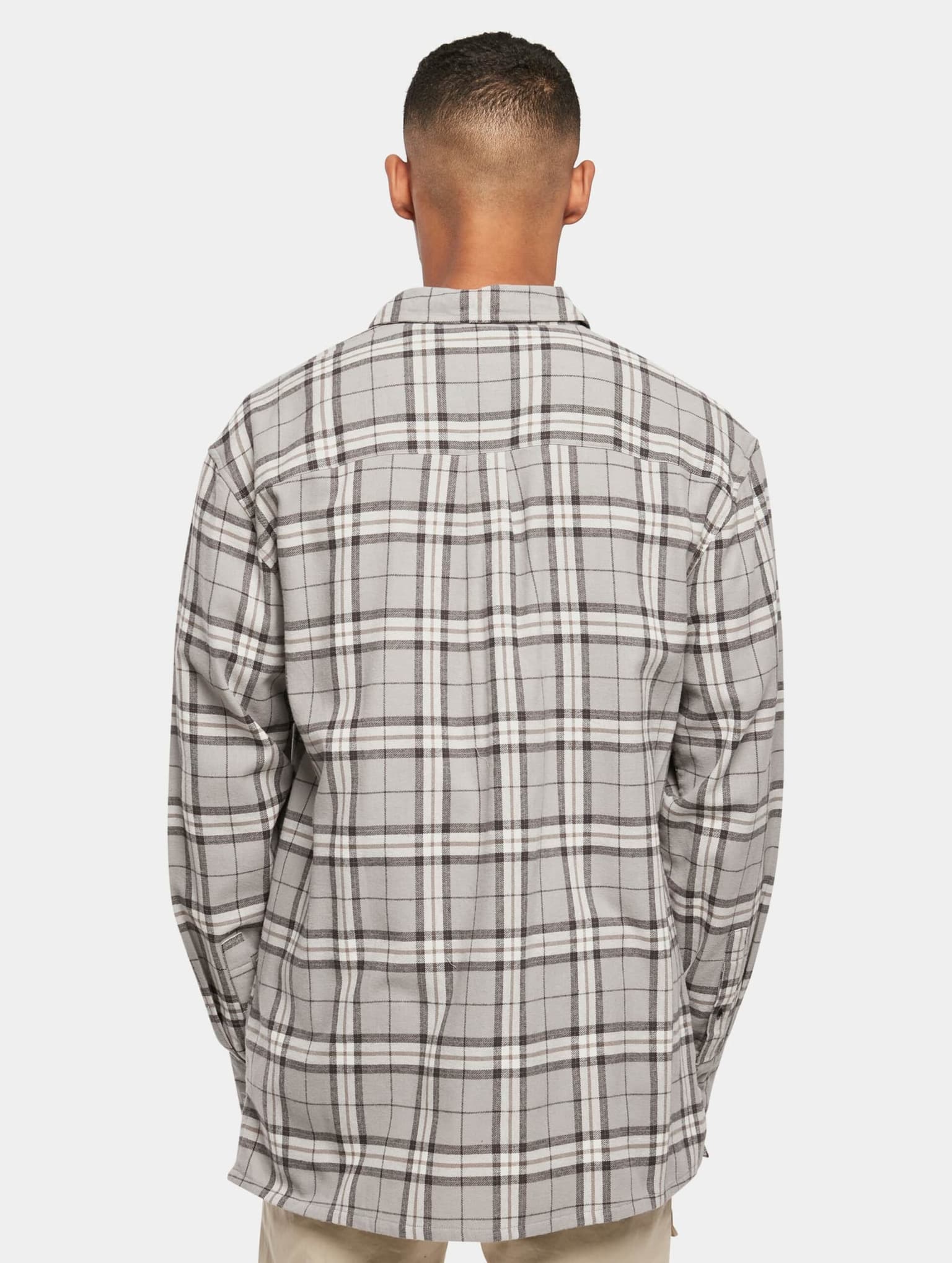 Urban Classics Long Oversized Grey Check Shirt – Bild 2