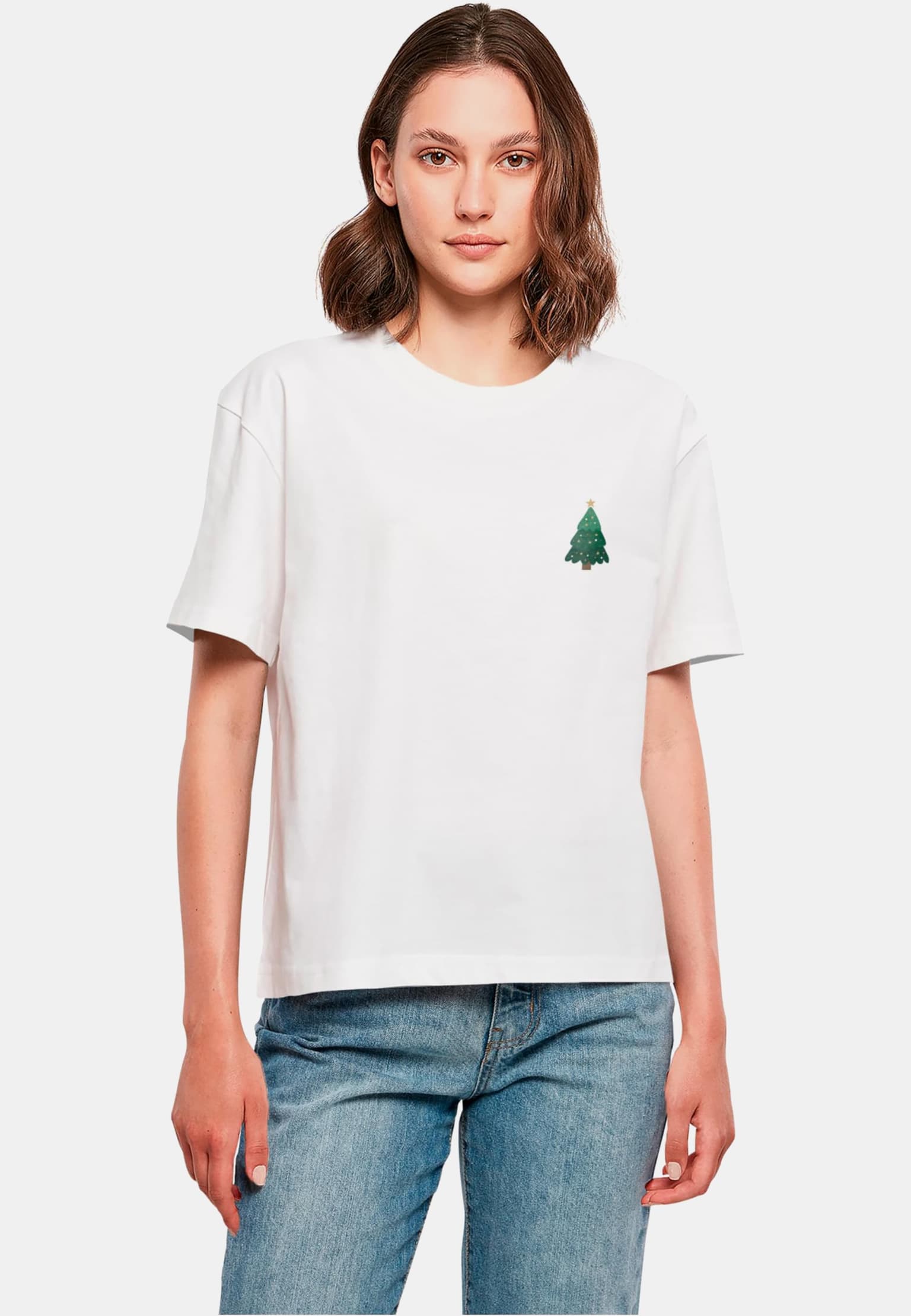 Merchcode Ladies Christmas Holly Jolly Mood Tee