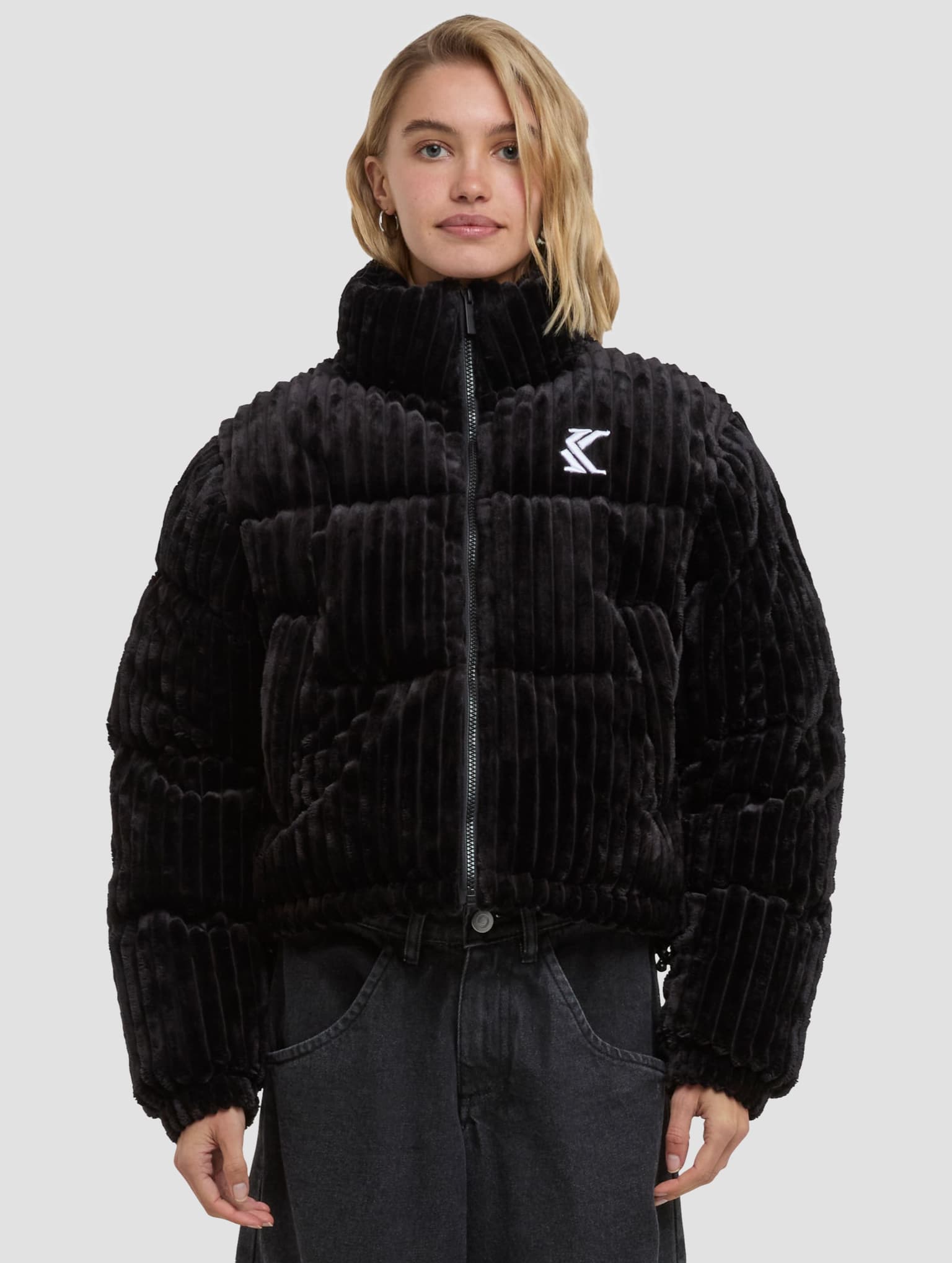 Karl Kani Original Fuzzy Corduroy Short Puffer Jacket – Bild 3