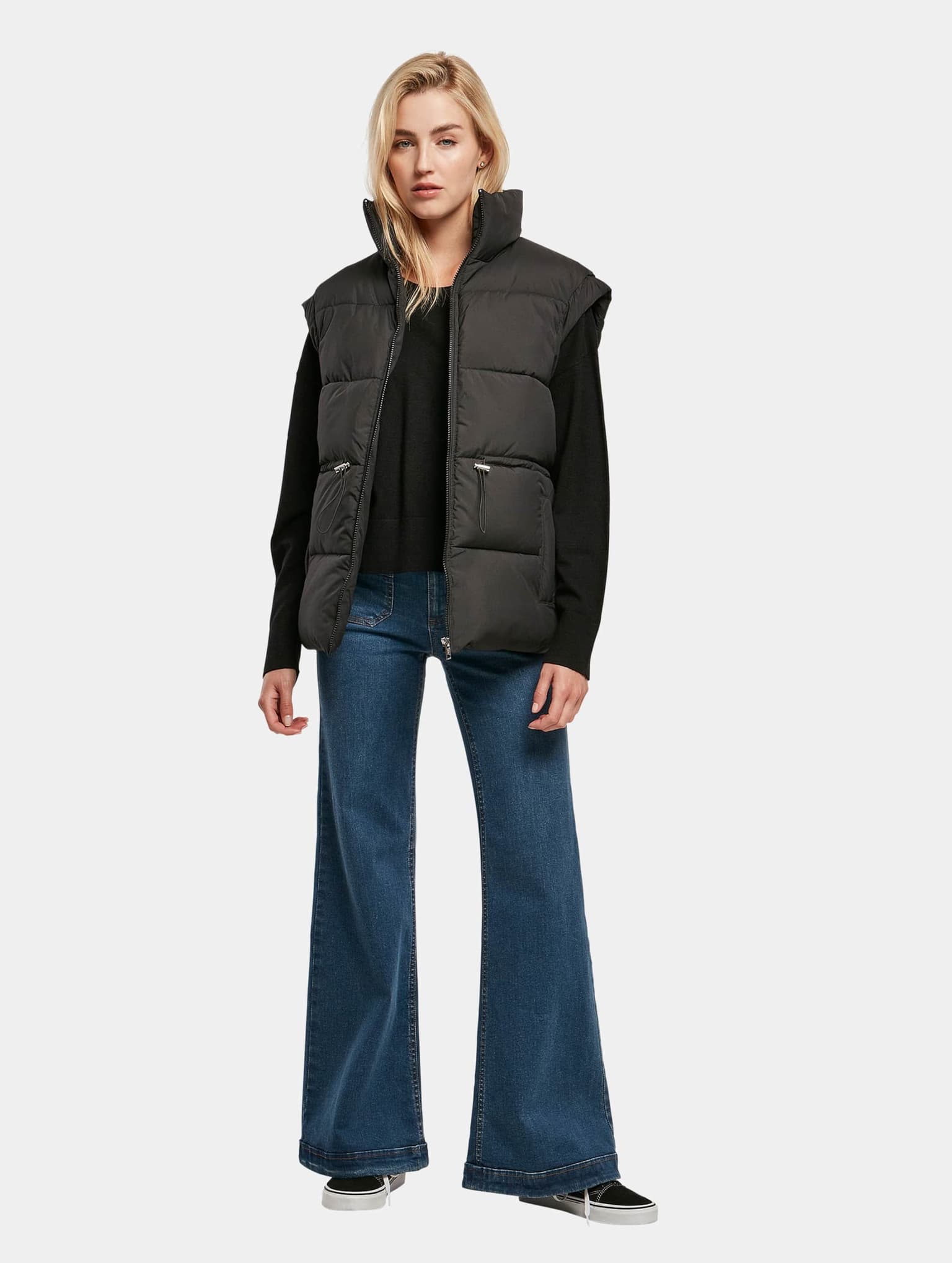 Urban Classics Ladies Waisted Puffer Vest – Bild 4