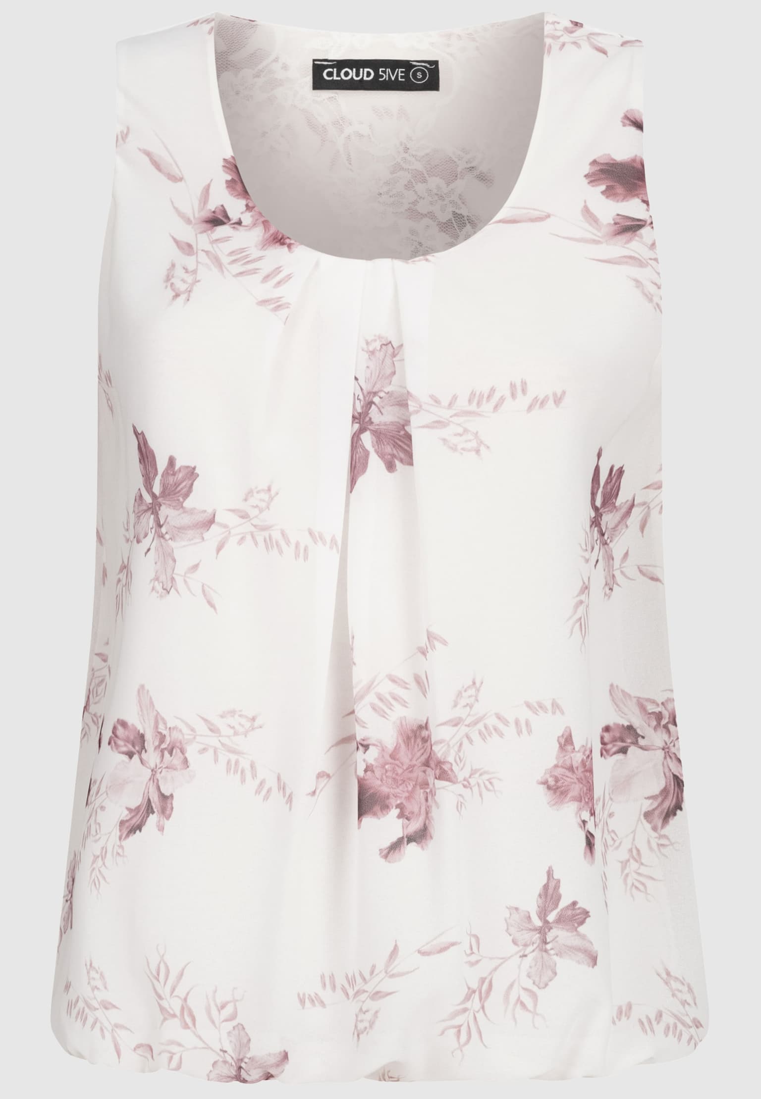 Cloud5ive Damen Chiffon Top mit Spitzenbesatz und Blumen Muster – Bild 4