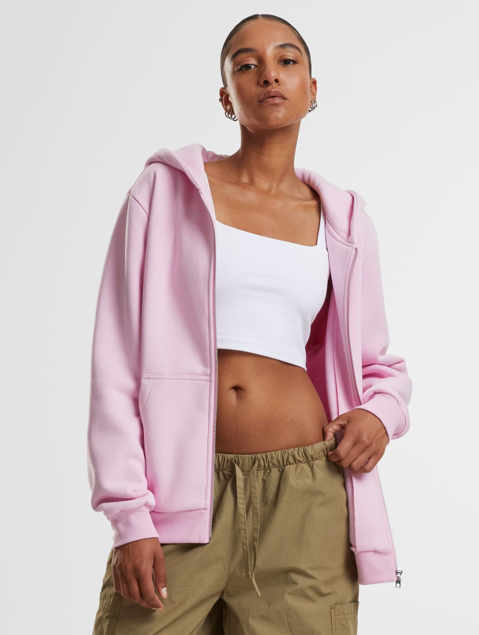 Urban Classics Ladies Fluffy Zip Hoodie