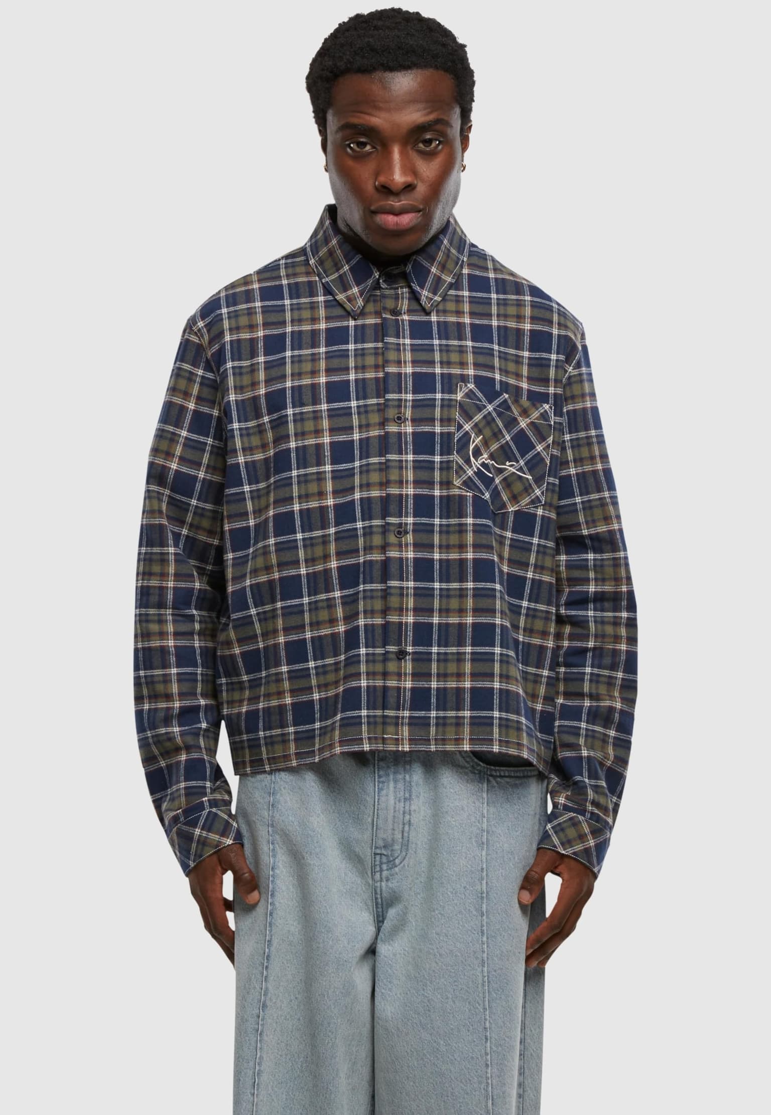 Karl Kani Small Signature Cropped Check Shirt – Bild 3