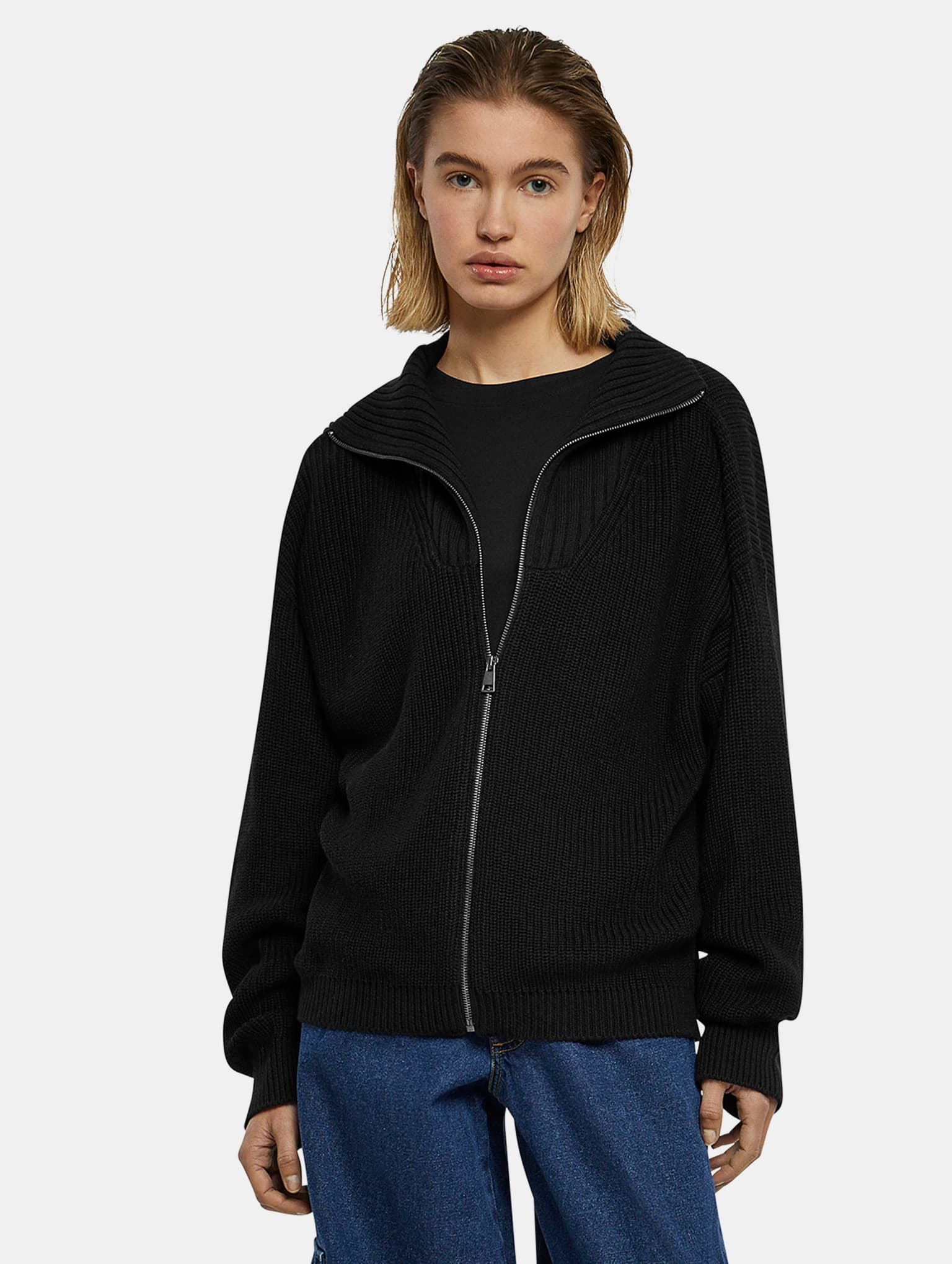 Urban Classics Ladies Knitted Zip Cardigan