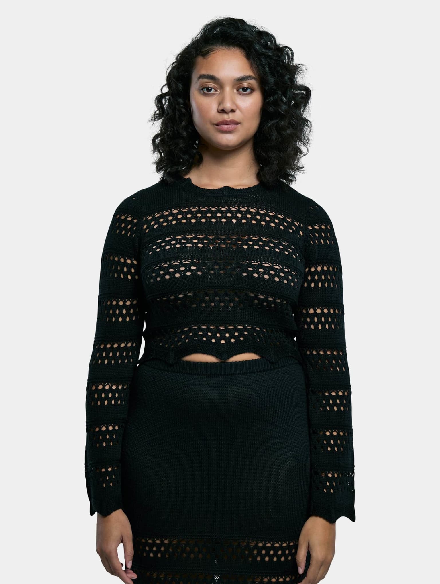 Urban Classics Ladies Cropped Crochet Knit Sweater – Bild 3