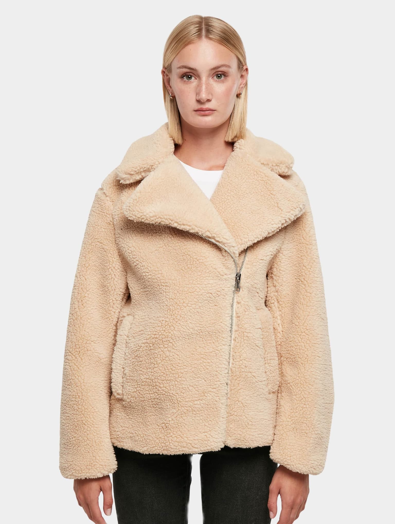Urban Classics Ladies Sherpa Biker Jacket – Bild 3
