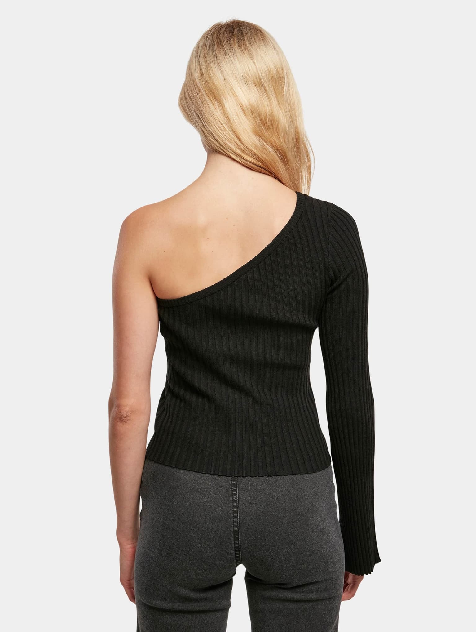 Urban Classics Ladies Short Rib Knit One Sleeve Sweater – Bild 2
