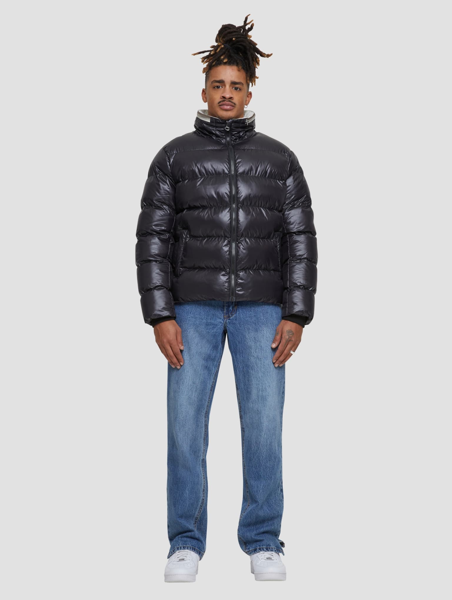 Urban Classics Essentials Zip neck Puffer Jacket – Bild 3