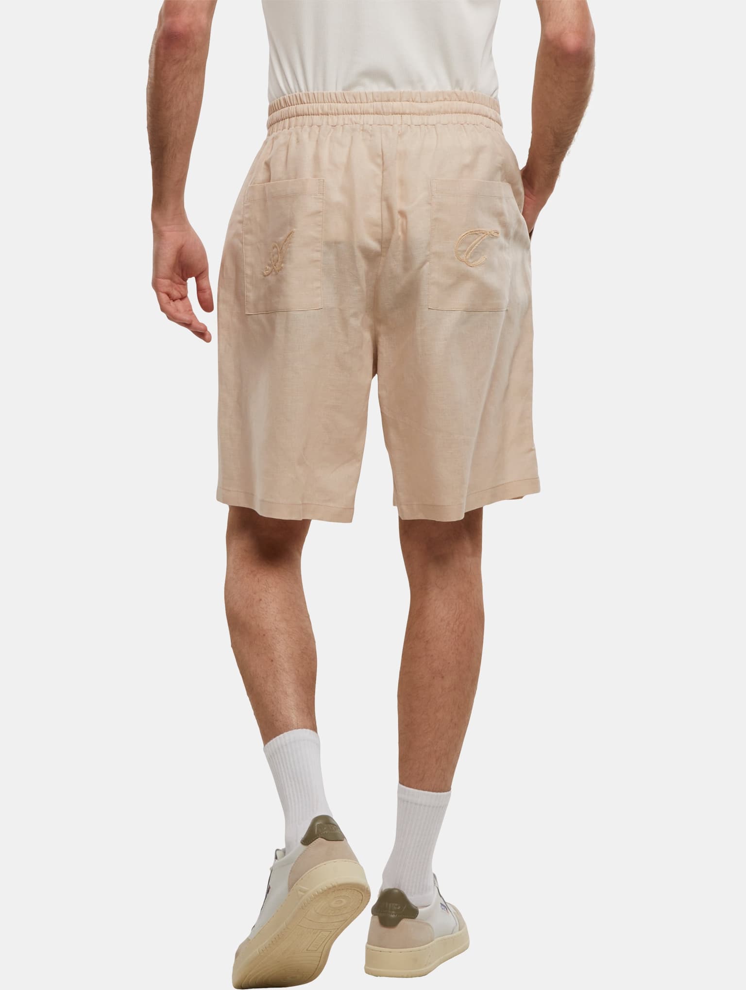 Another Cotton Lab Logo Stitched Linen Short – Bild 2