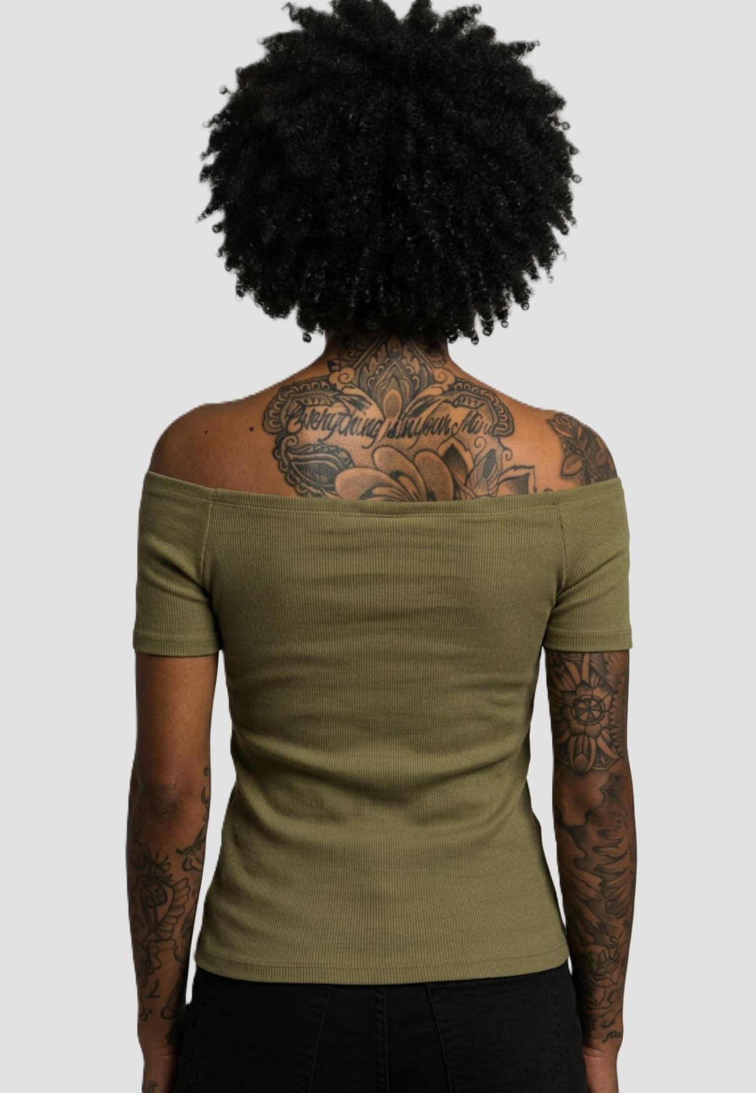 Urban Classics Ladies Off Shoulder Rib Tee – Bild 2
