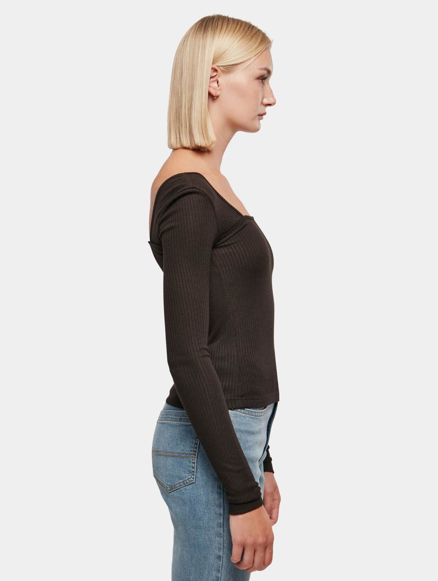 Urban Classics Ladies Rib Squared Neckline Longsleeve – Bild 4