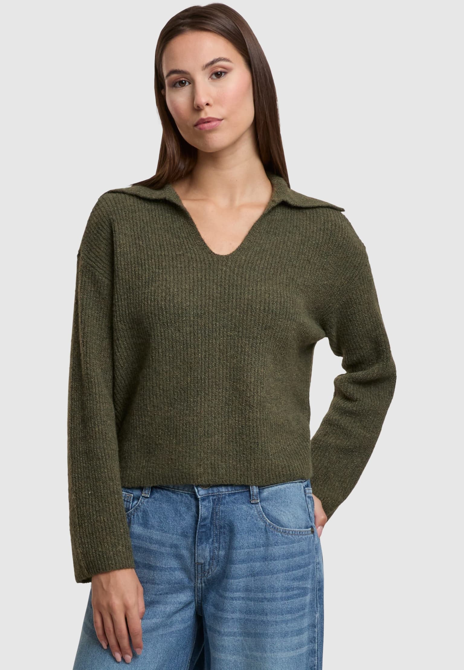 Noisy May NMNELLA L/S POLO WIDE SLEEVE KNIT FWD DD