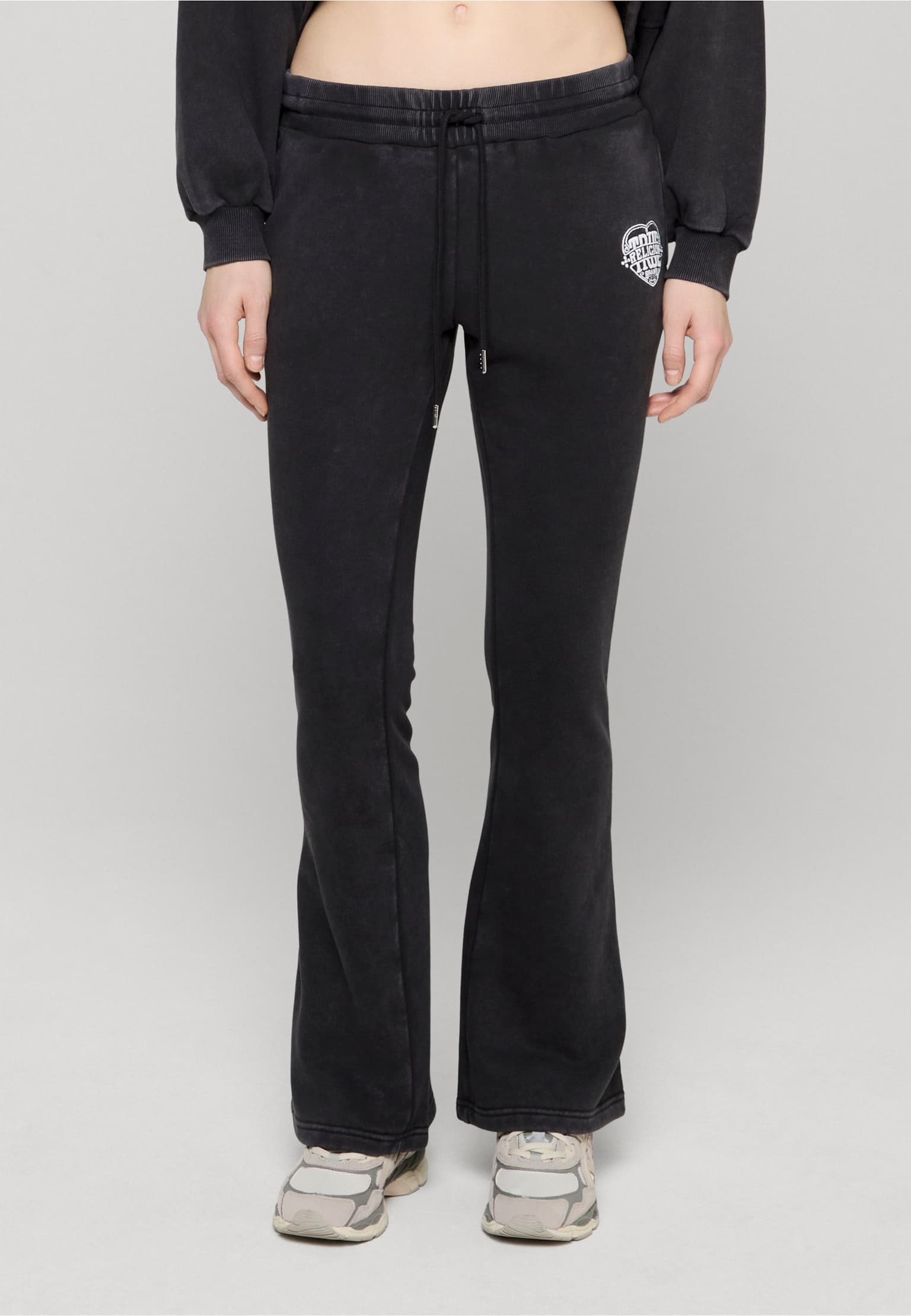 True Religion WASHED EMBROIDERED BOOT CUT PANTS