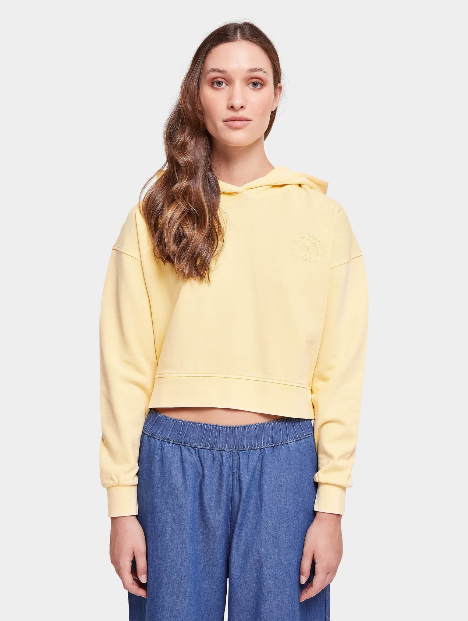 Urban Classics Ladies Short Flower Embroidery Terry Hoody – Bild 3