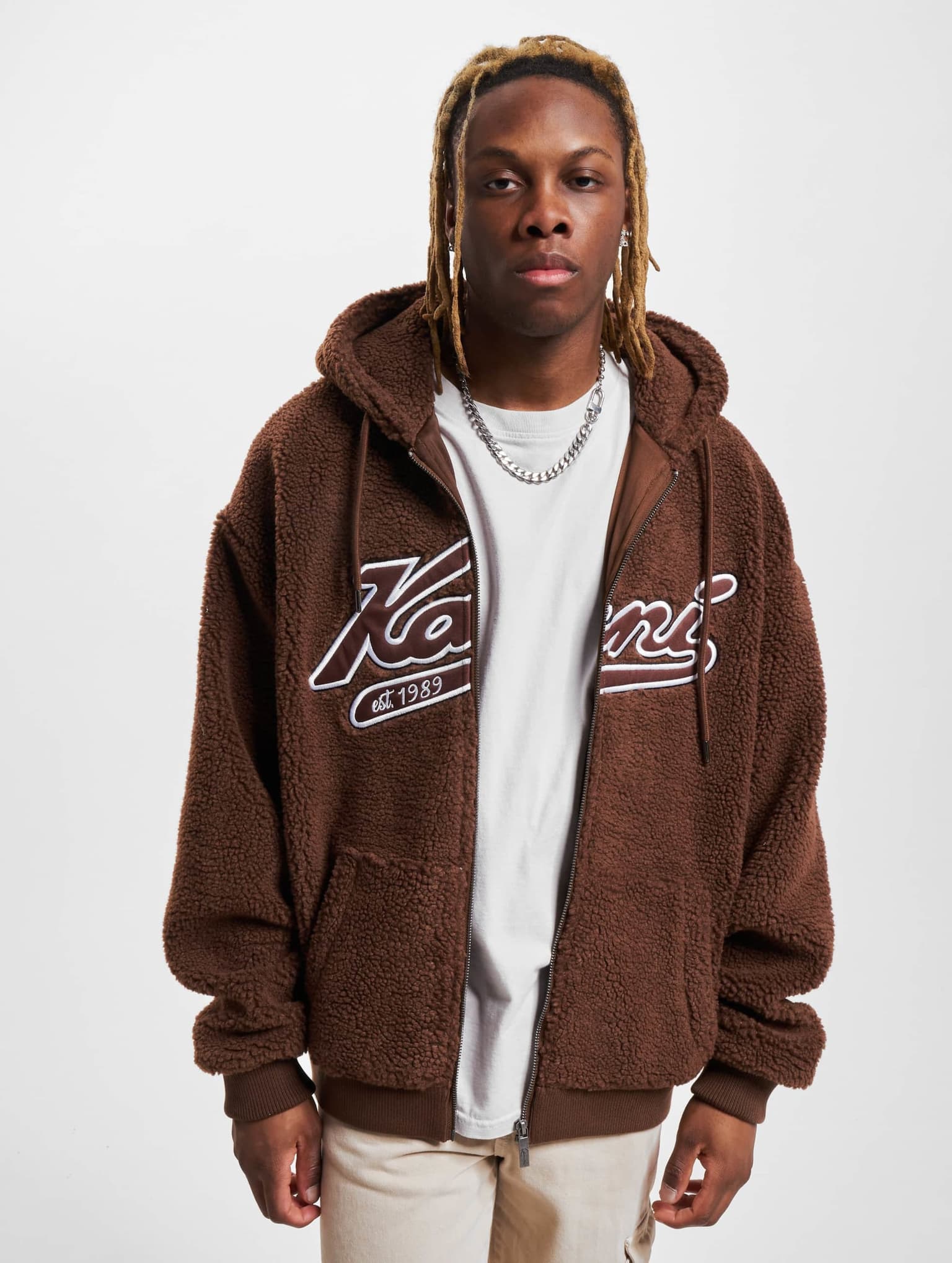 Karl Kani KM233-019-1 KK Varsity Teddy Full Zip Hoodie