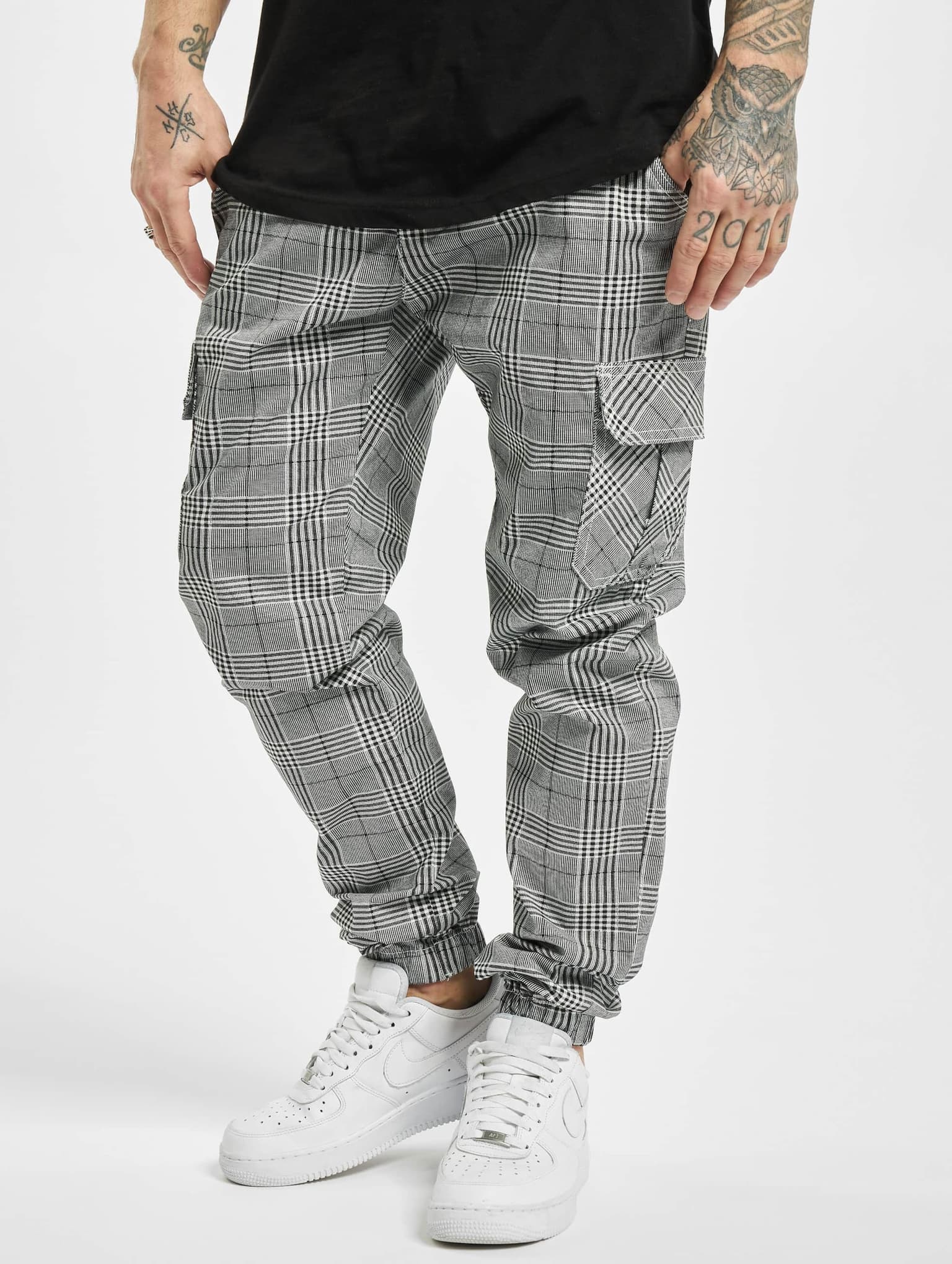 Urban Classics AOP Glencheck Cargo Jog Pants