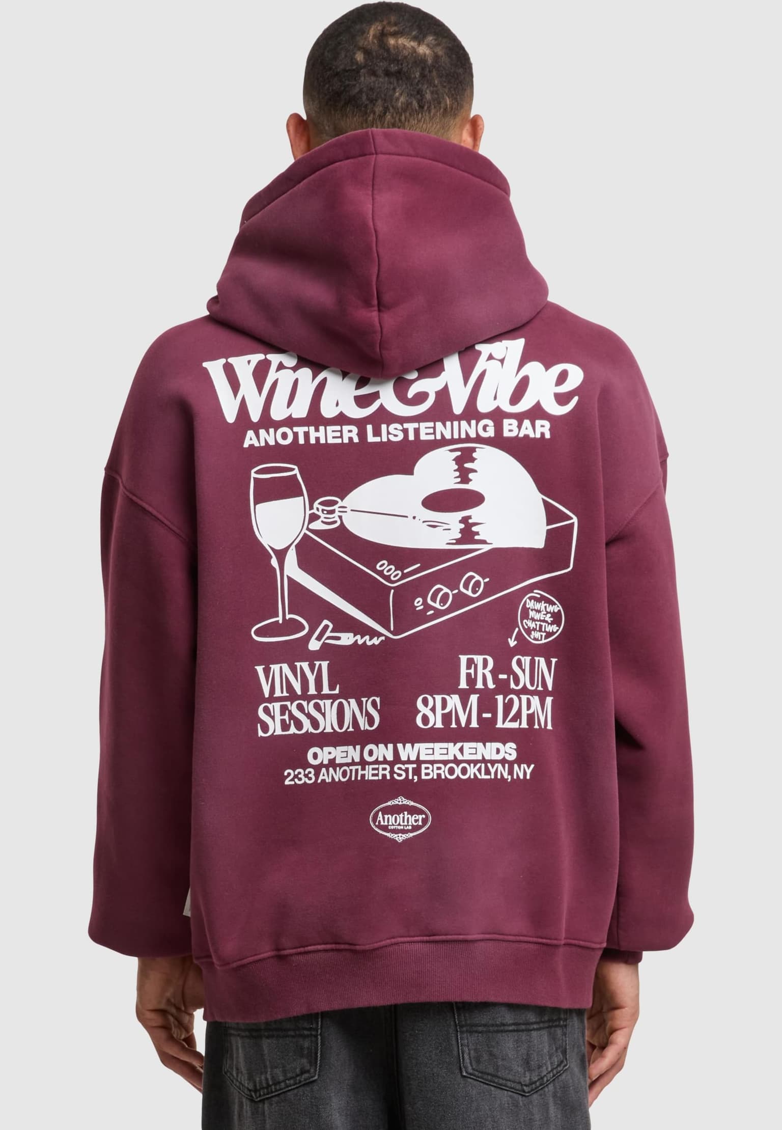 Another Cotton Lab Wine & Vibe Washed Hoodie – Bild 2