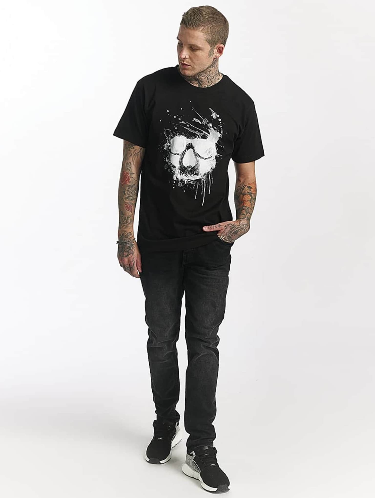 Mister Tee Waterpaint Skull T-Shirt – Bild 4