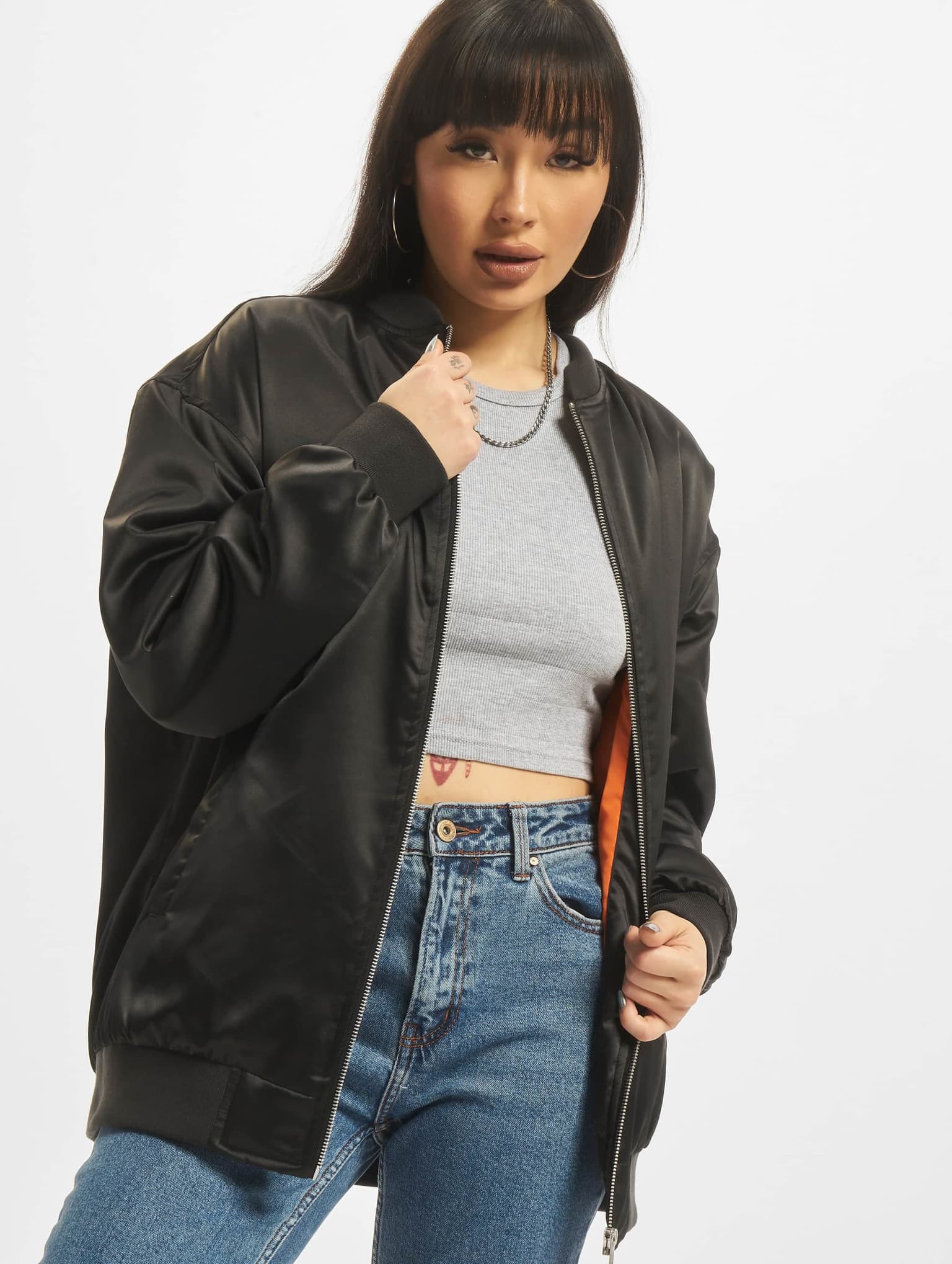 Urban Classics Ladies Oversized Satin Bomber Jacket