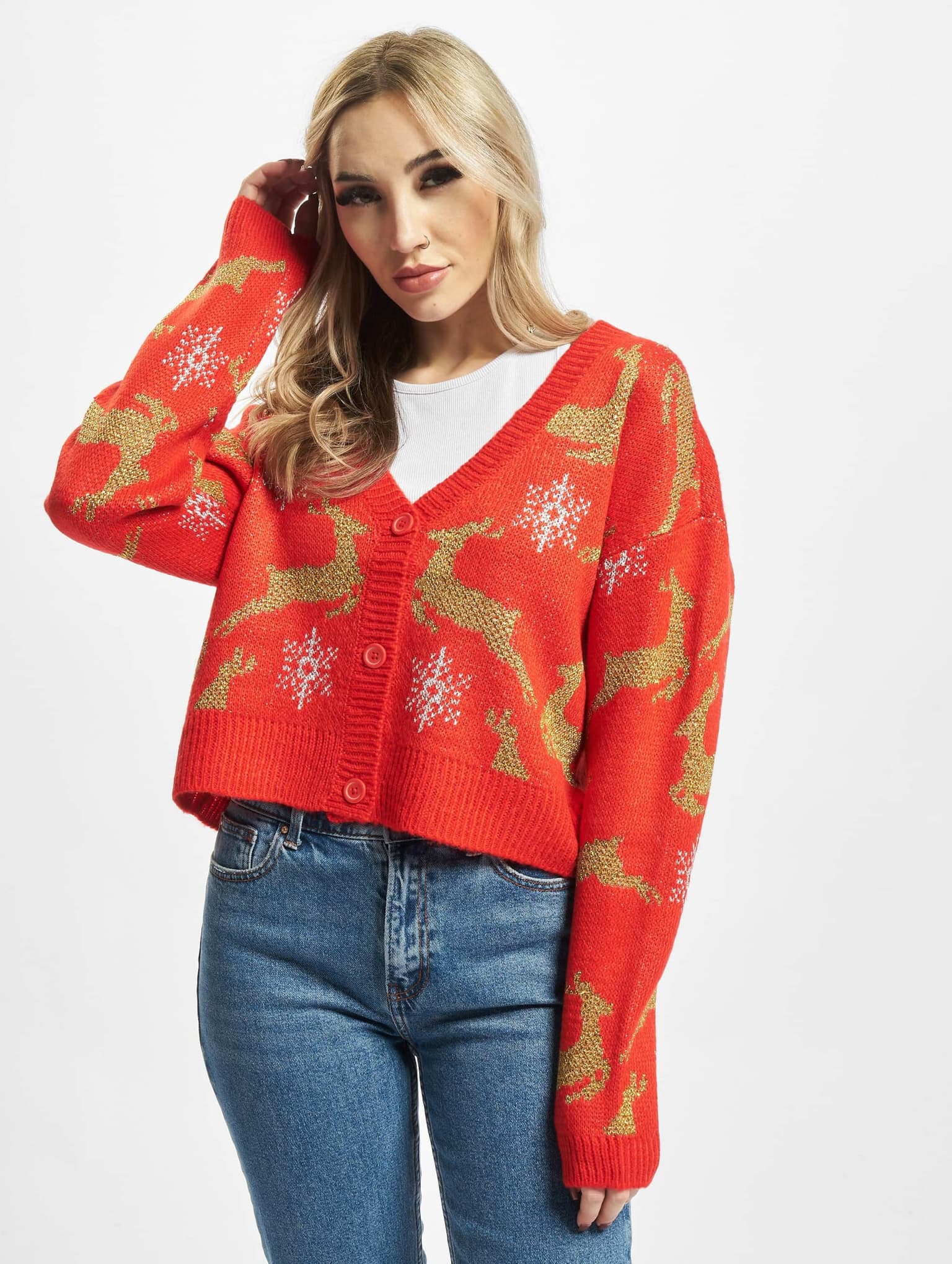 Urban Classics Ladies Short Oversized Christmas Cardigan – Bild 3