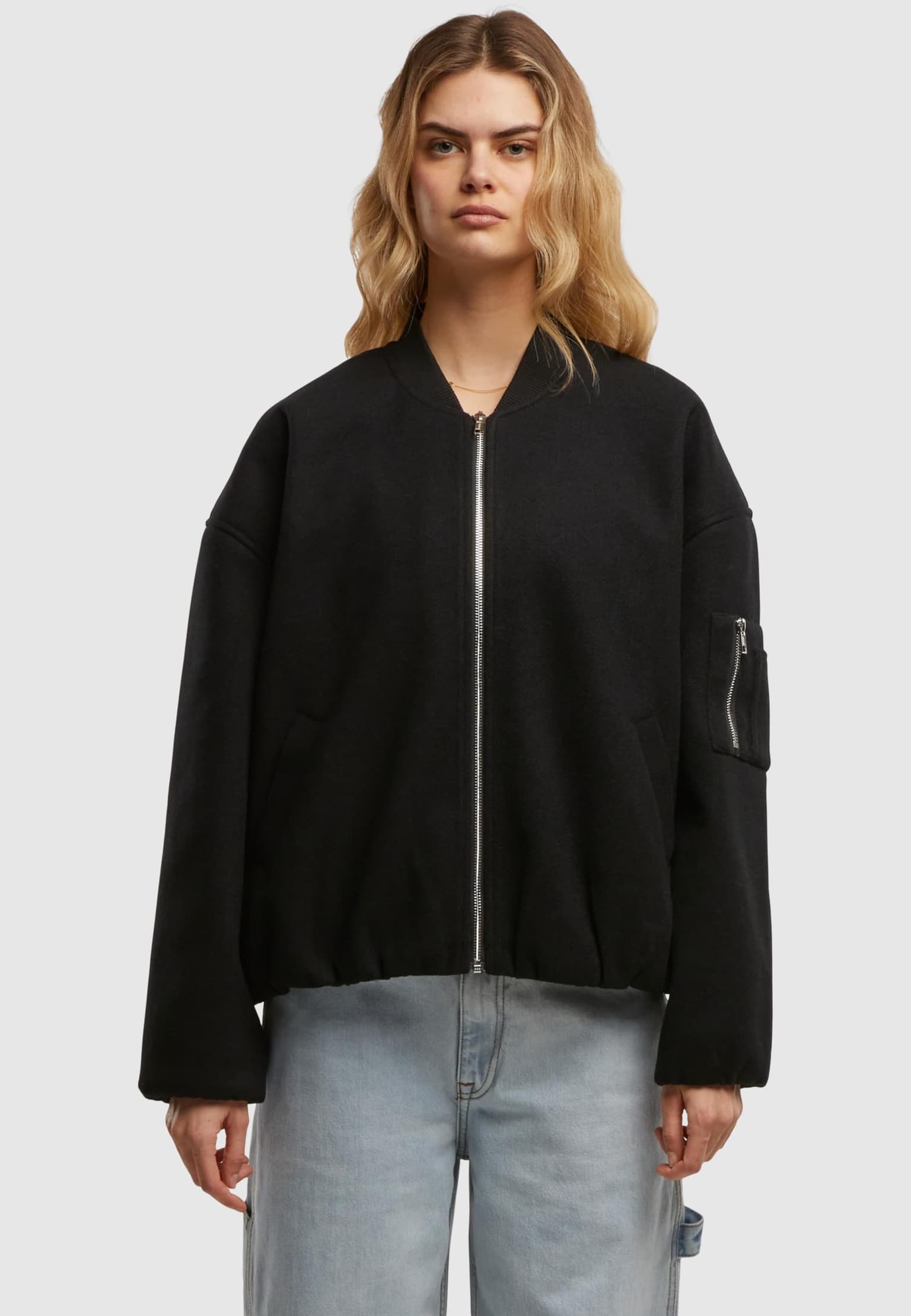 Urban Classics Ladies Faux Wool Bomber Jacket – Bild 3