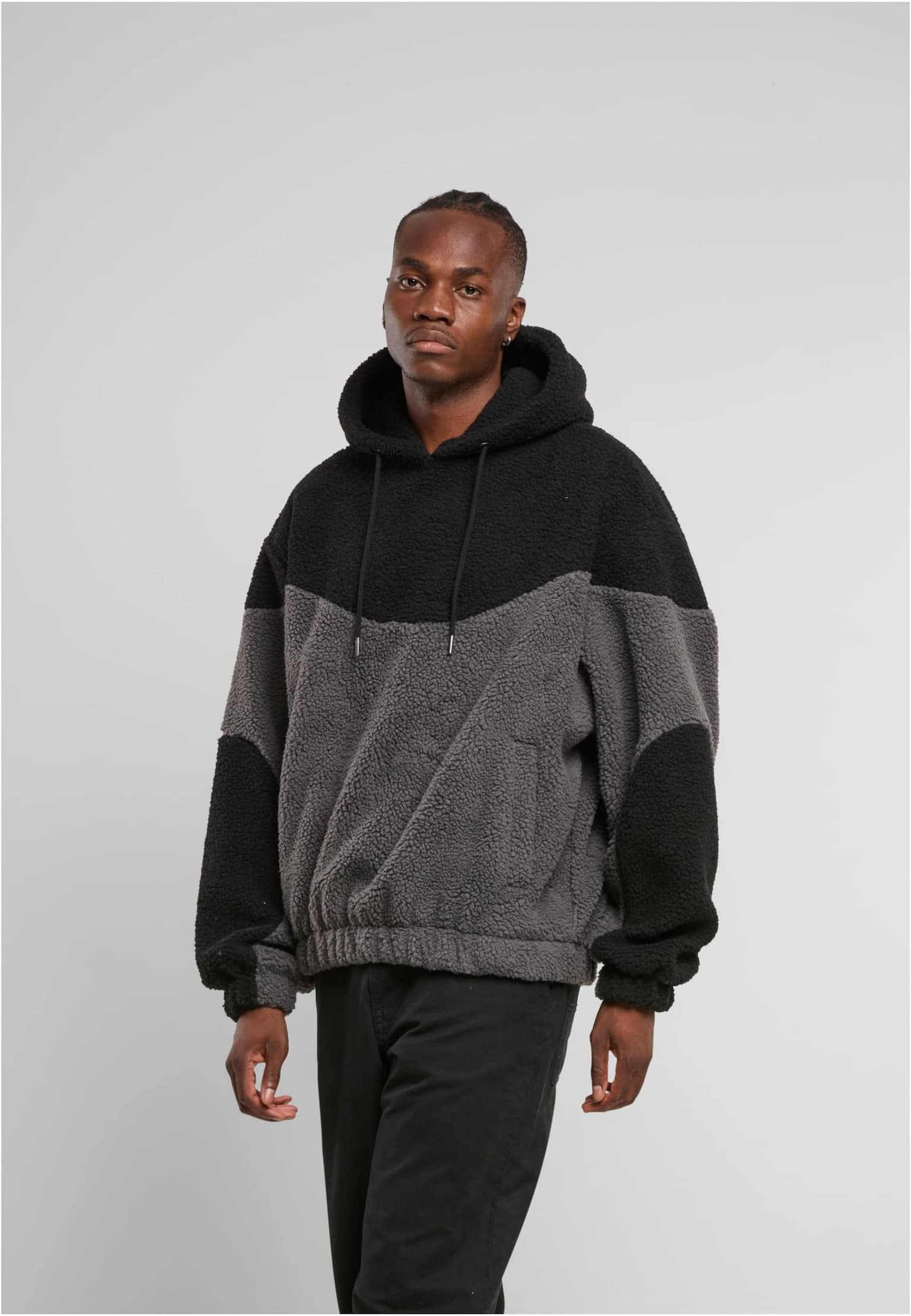 Urban Classics Weavy Colorblock Teddy Hoodie