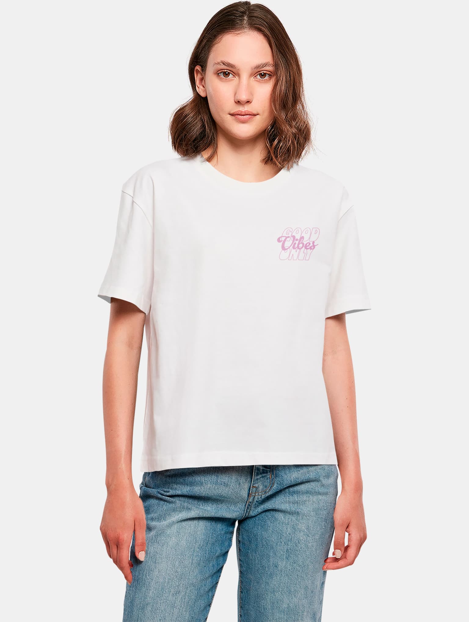 Miss Tee Good Vibes Wording Puff Print