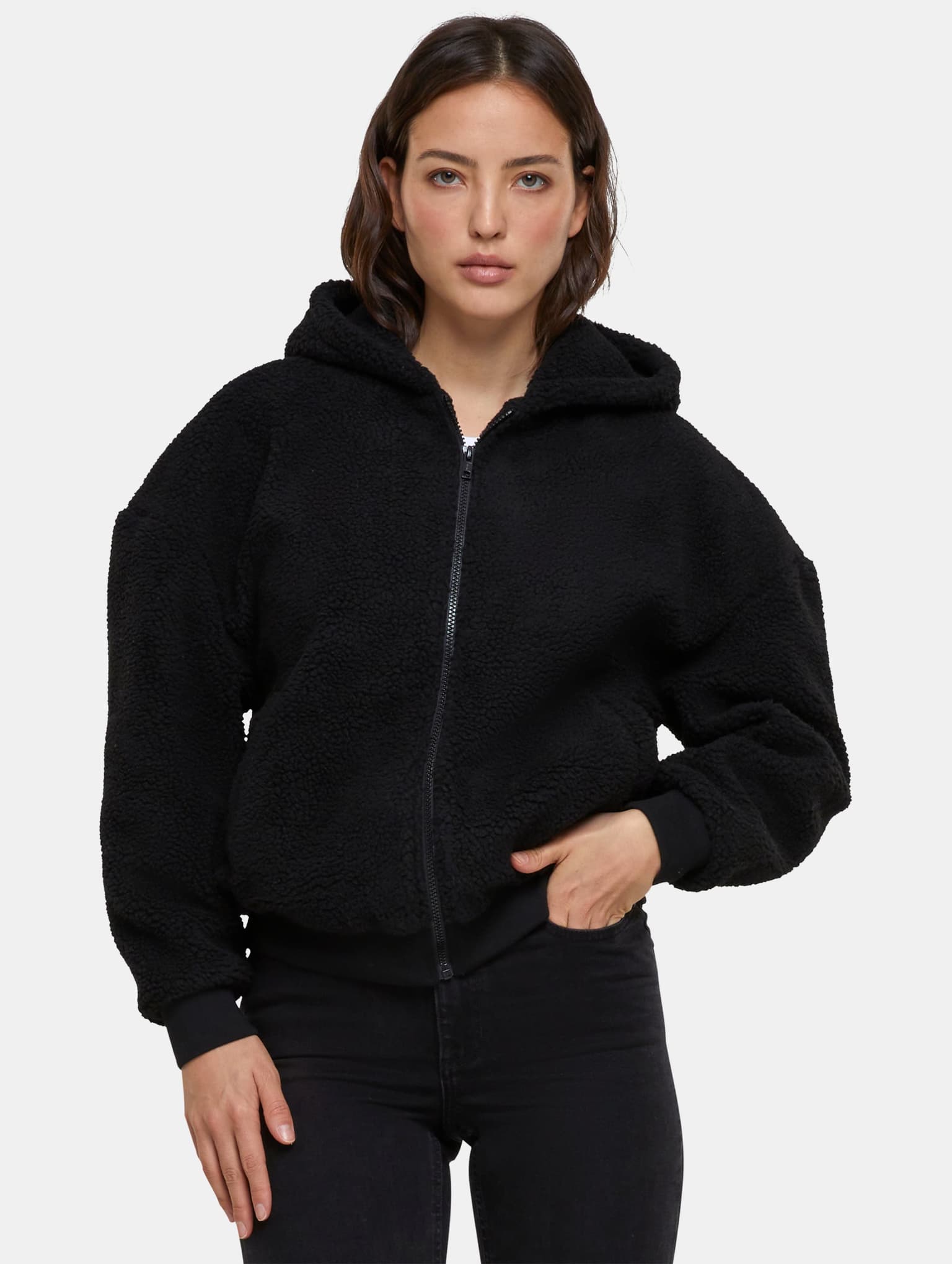 Urban Classics Ladies Oversized Sherpa Zip Hoody