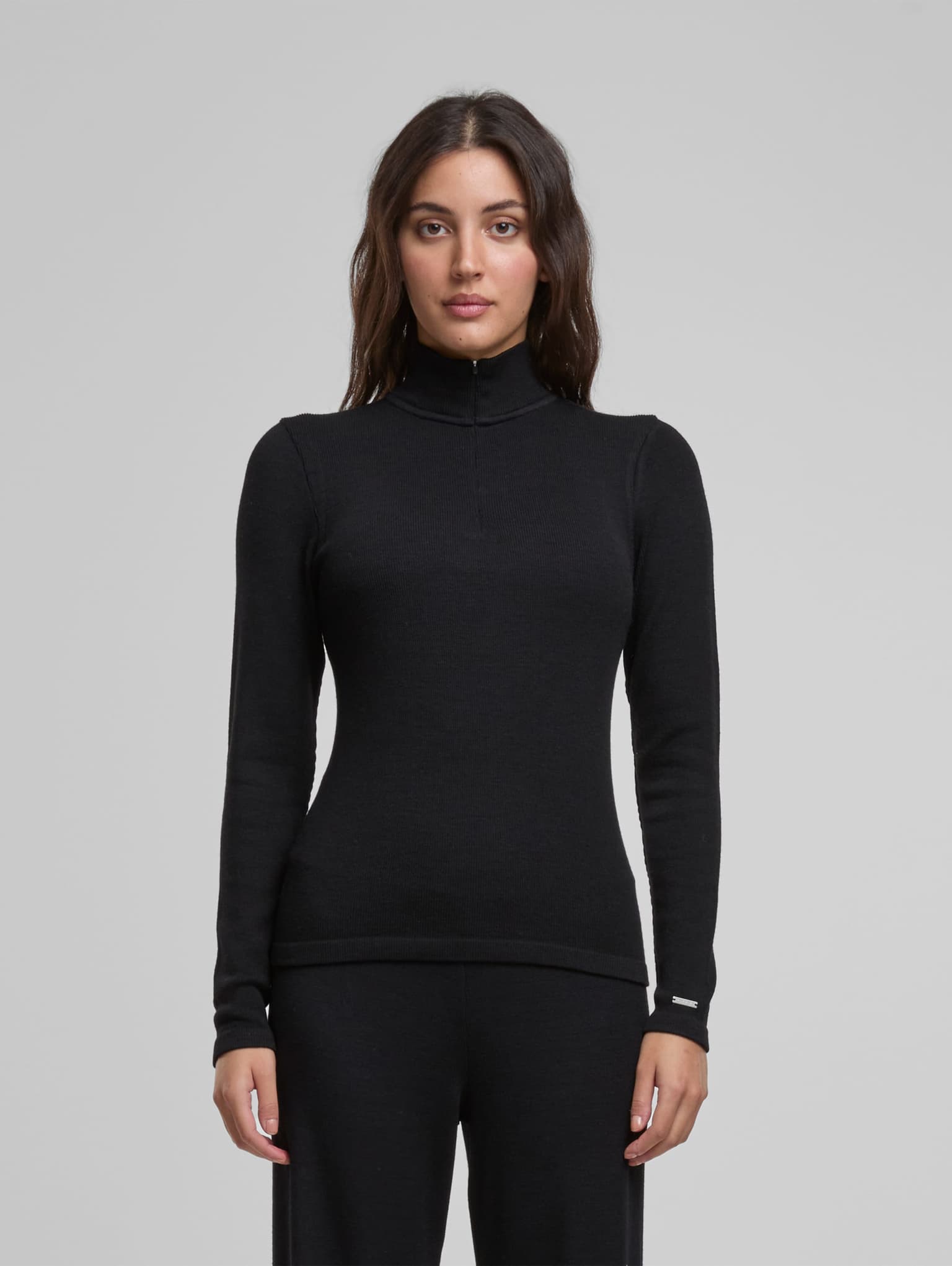 AMN-244-TOP-23100180-010 AIMN Ribbed Wool Half Zip – Bild 3