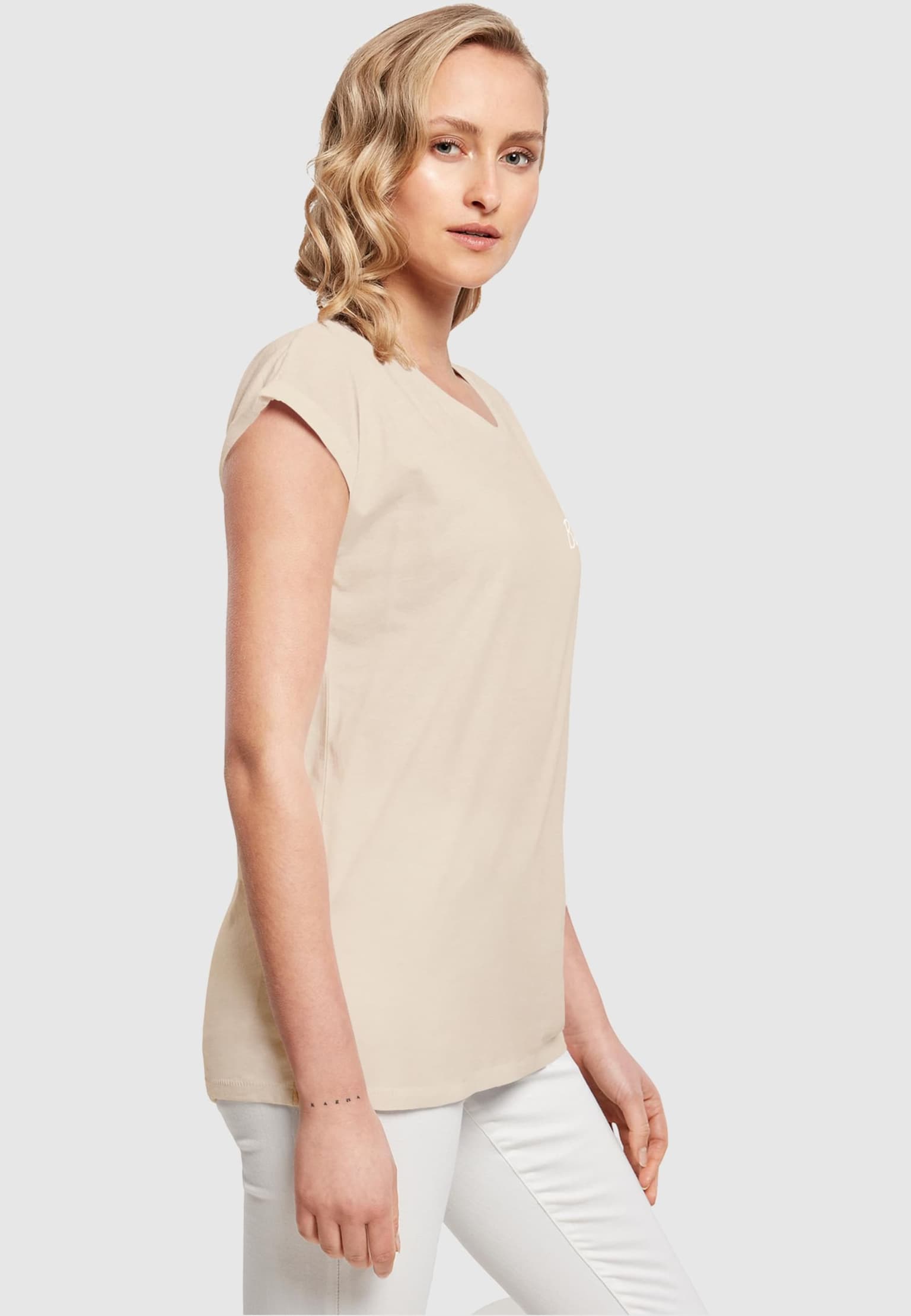 Merchcode Ladies Flowers Bloom Extended Shoulder Tee – Bild 4