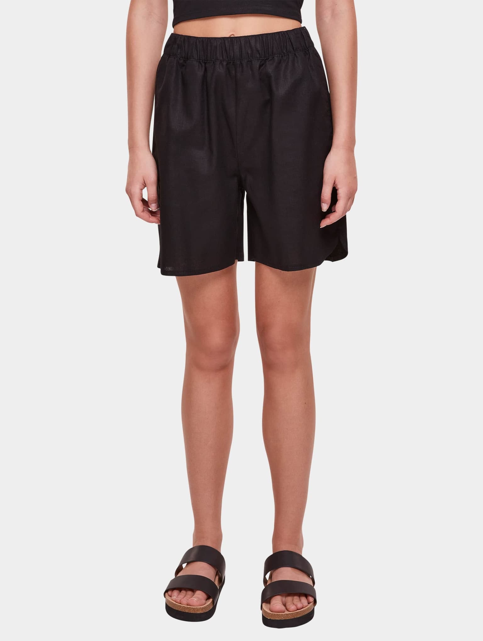 Urban Classics Ladies Linen Mixed Short – Bild 3