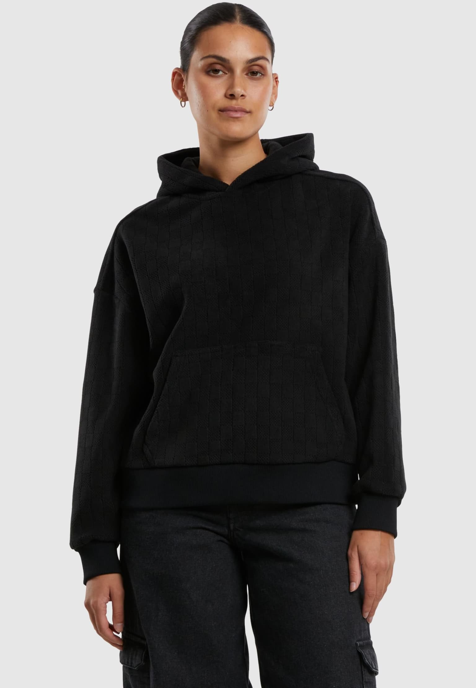 Urban Classics Ladies Jacquard Velvet Oversized Hoodie