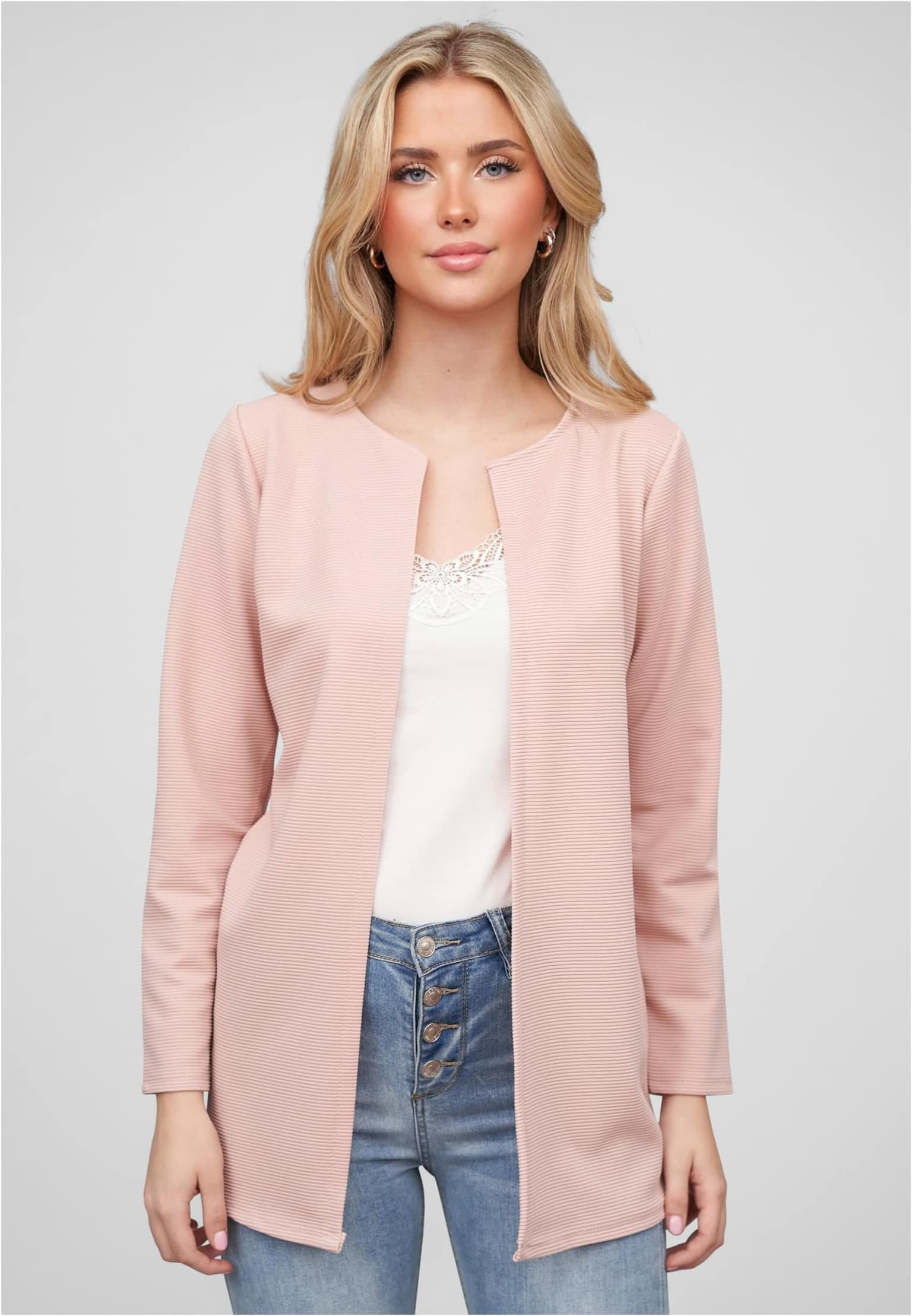 Cloud5ive Damen Strickjacke offener ribbed Cardigan