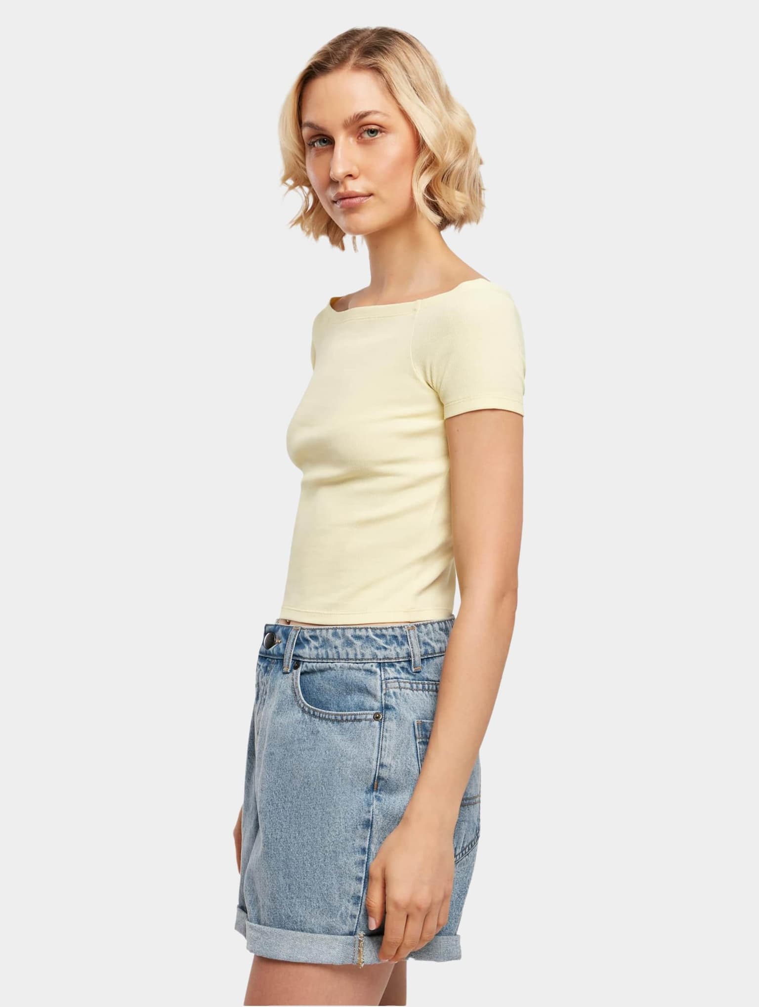 Urban Classics Ladies Off Shoulder Rib Tee – Bild 3