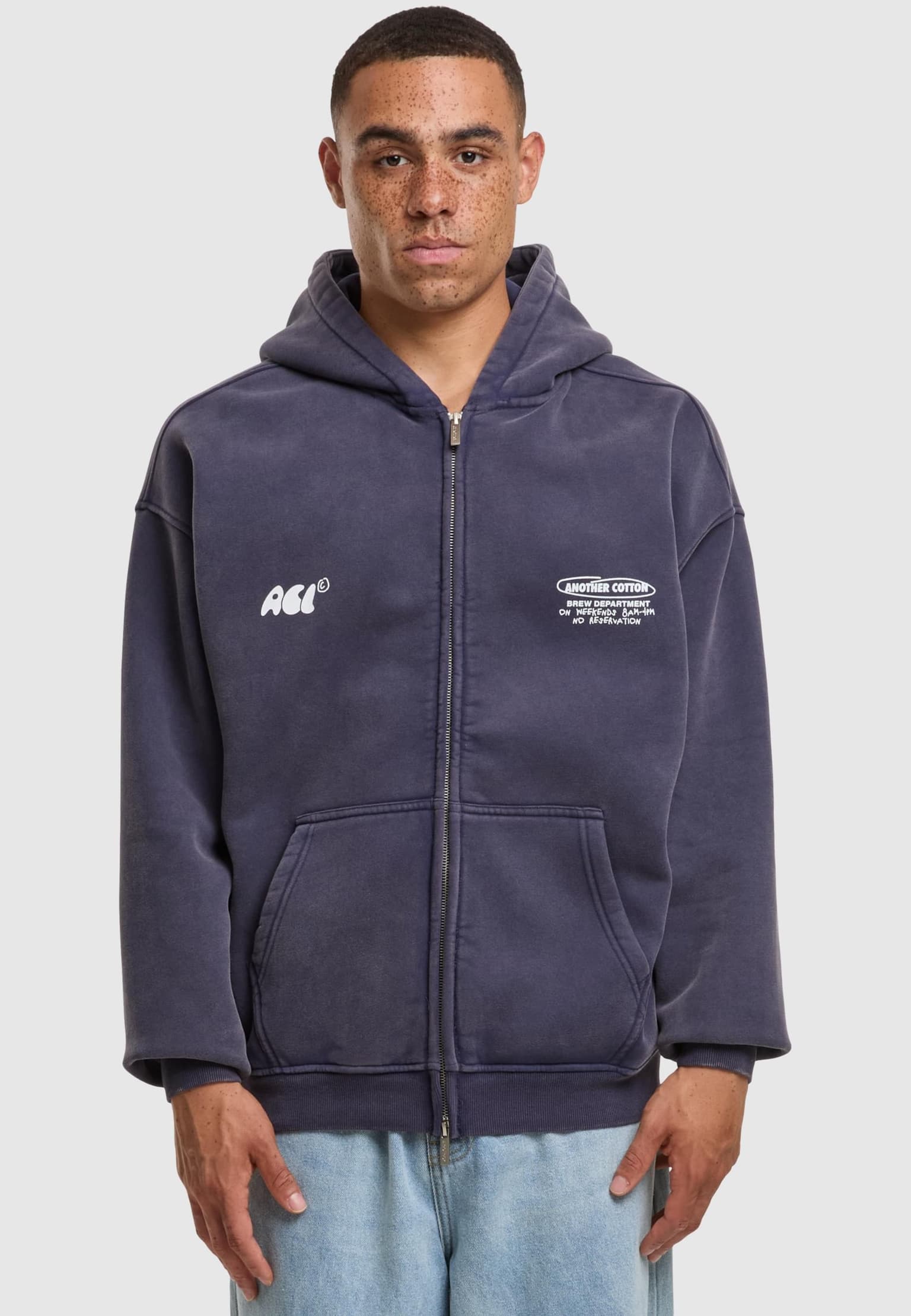 Another Cotton Lab Espresso Society Washed Zip Hoodie – Bild 3